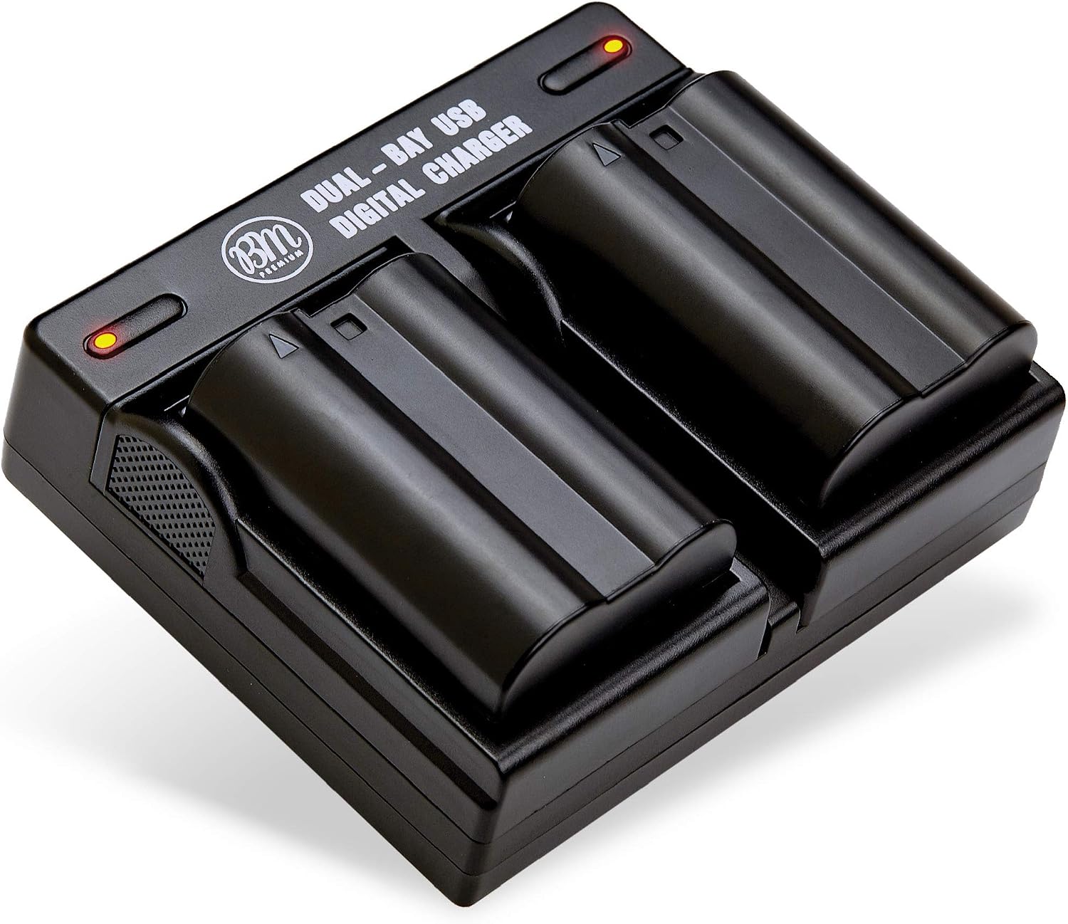 BM Premium 2-Pack EN-EL15B Batteries & Dual Bay Charger for Nikon Cameras | Compatible with Nikon Z6, Z7, D780, D850, D7500, 1 V1, D500, D600, D610