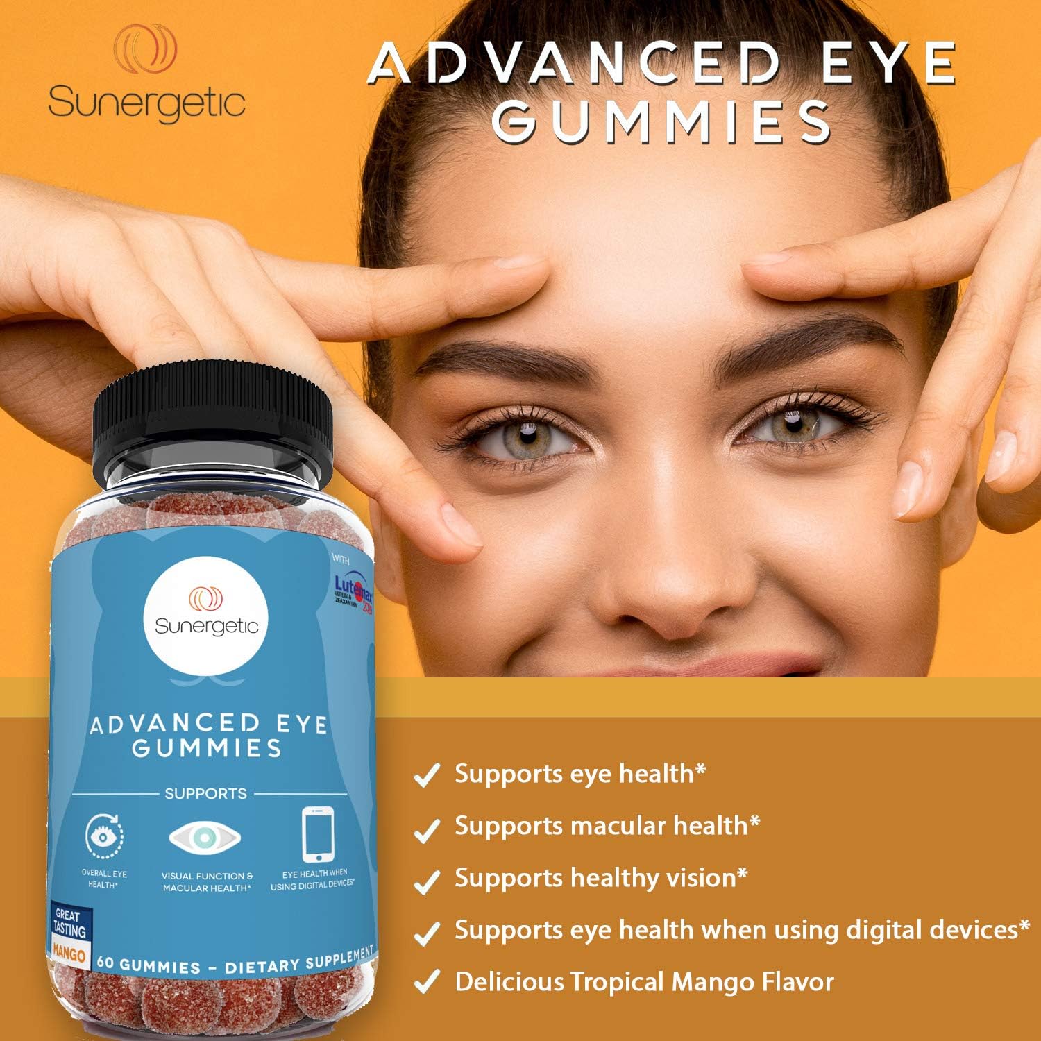 Premium Eye Support Gummies–Lutein Gummies with Zeaxanthin Supports Overall Eye Health