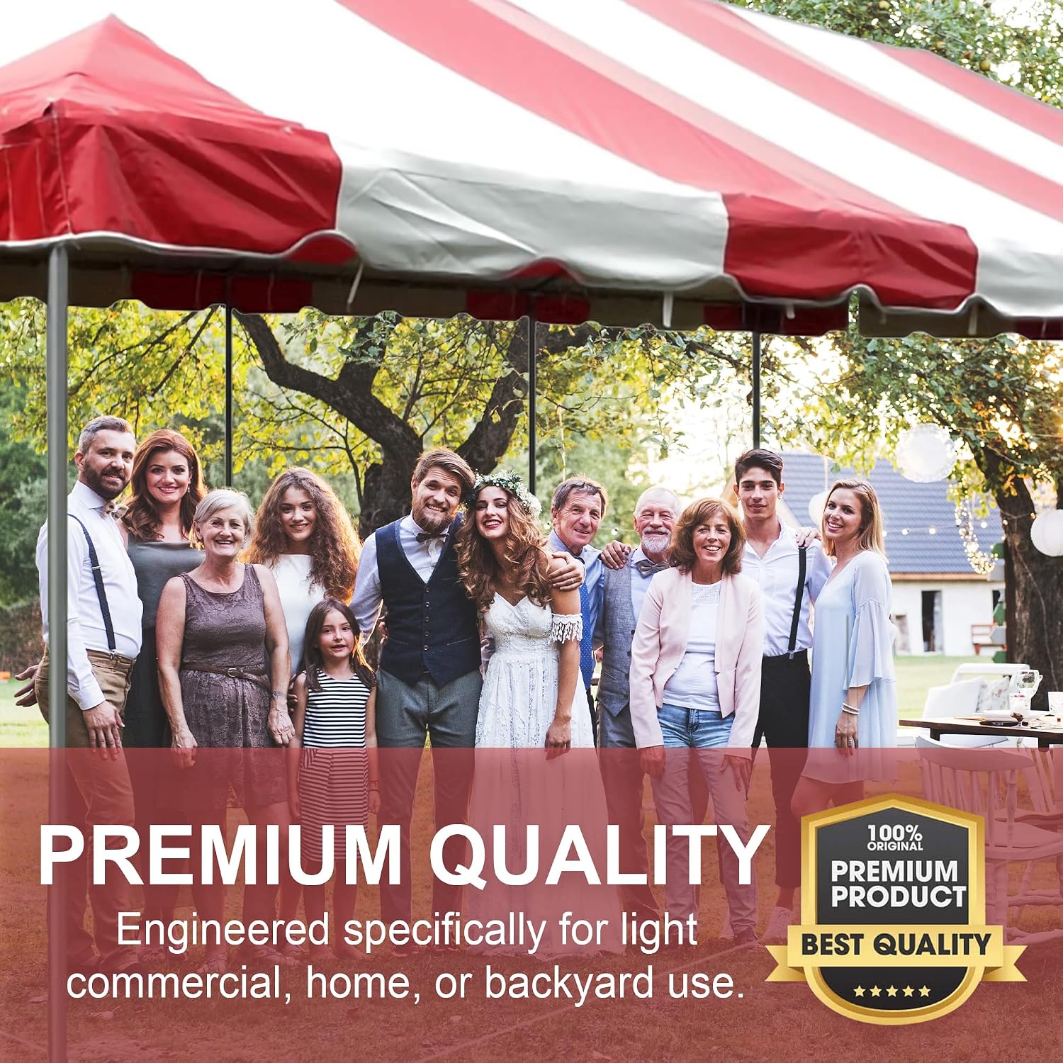 20’ x 20’ Weekender Canopy Pole Tent, Indoor and Outdoor Heavy Duty Easy Up, 80 Person Capacity Tent for Parties, Weddings, and Events, Commercial and Residential Use, PVC White Top | Easy Up Weekender Canopy Tent With 80 Person Capacity - Outdoor Canopi…