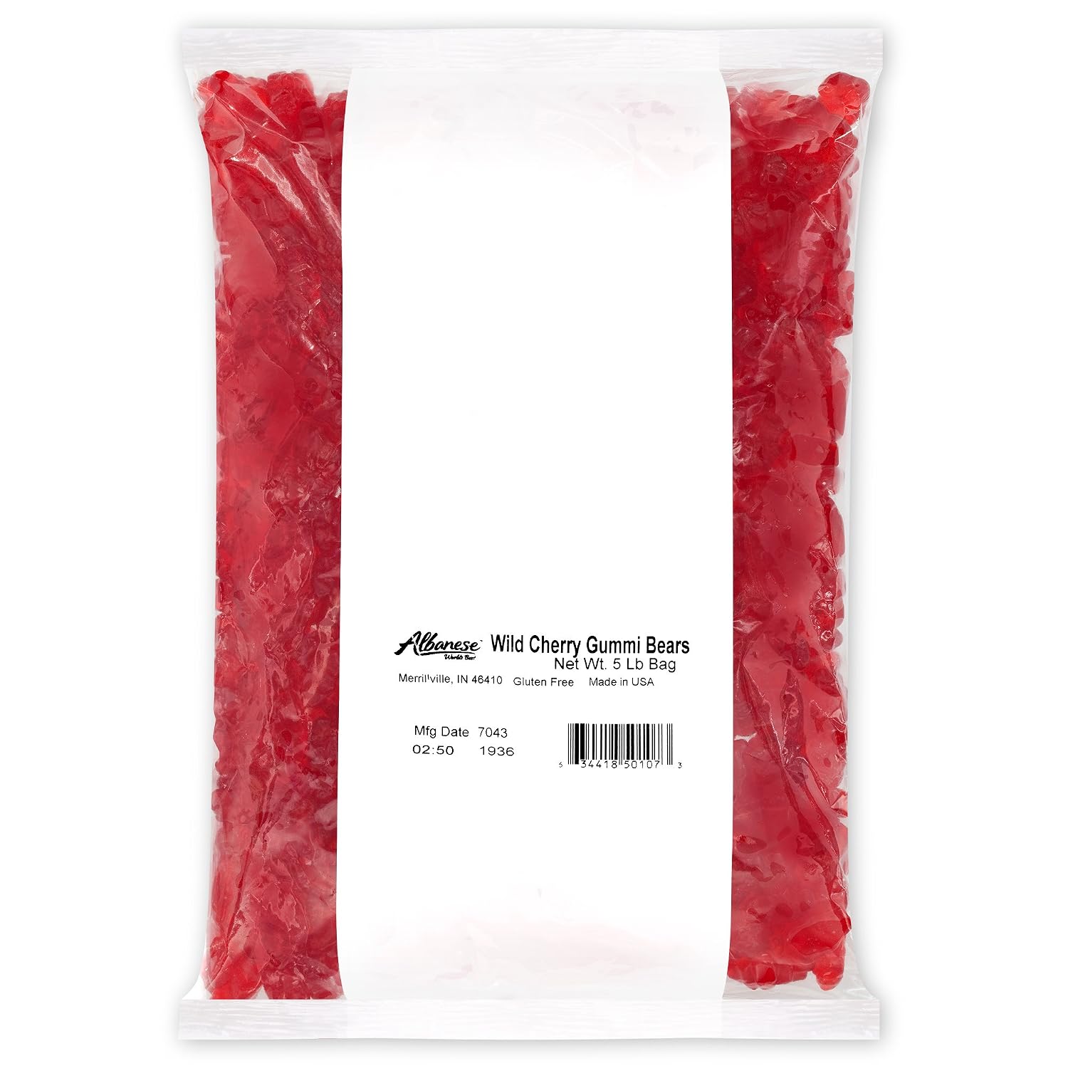 Albanese World's Best 12 Flavor Gummi Bears | 5lbs of Fruit Bulk Candy | Soft and Chewy Gummies, Gluten Free, Fat Free | Cherry, Blue Raspberry, Mango and More | Great Snack for Travel and Kids