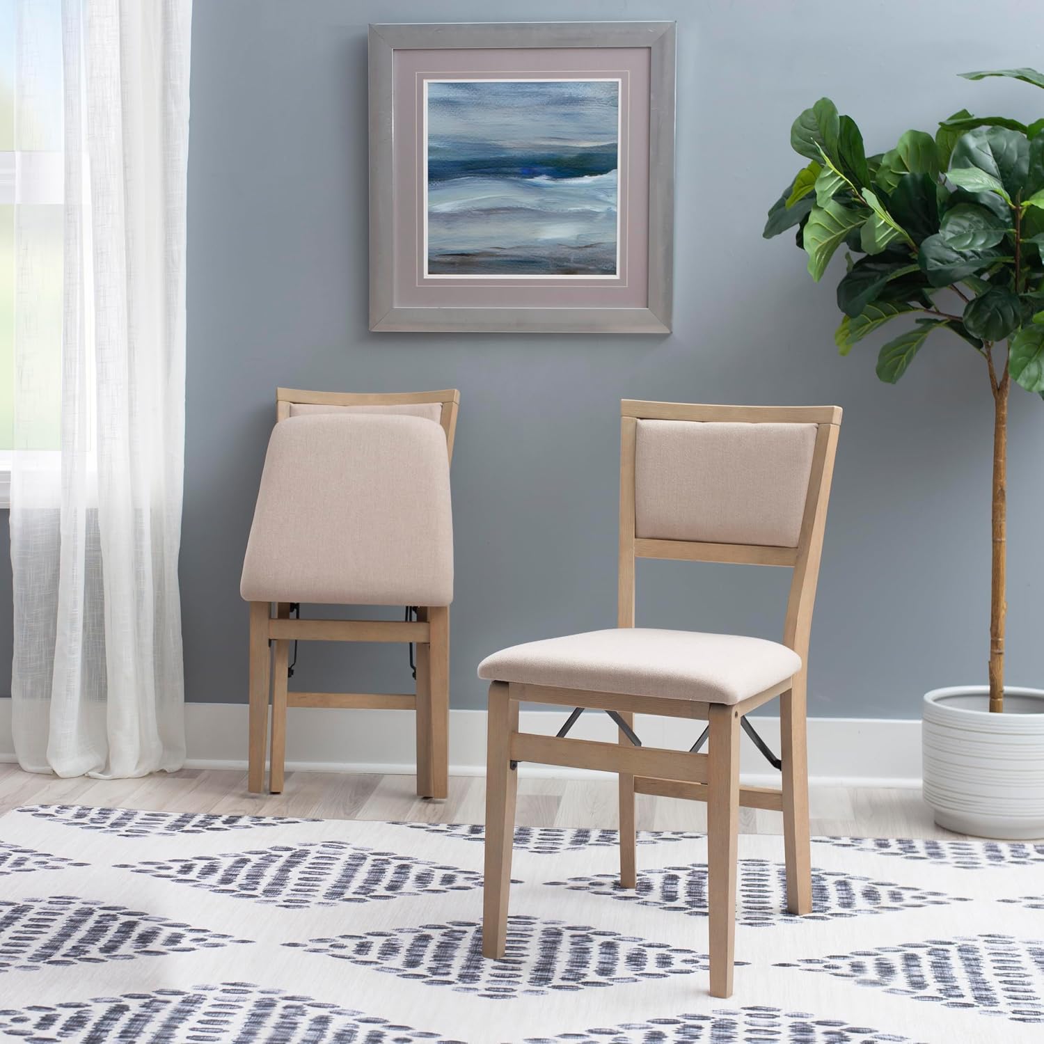 Linon Keira Pad Back Folding Bar Stool