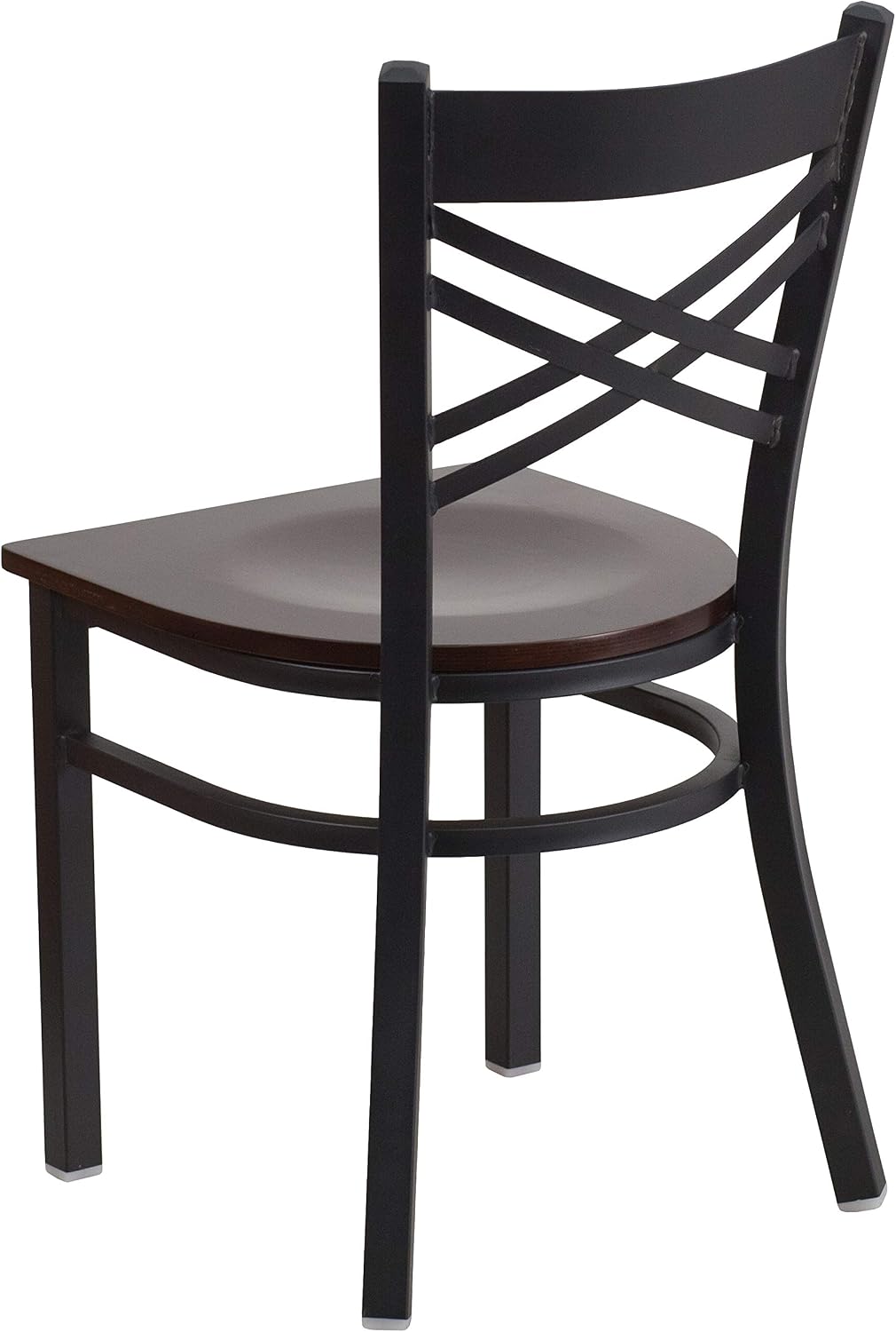 Flash Furniture Hercules Series "X" Back Metal Restaurant Chairs, Modern Upholstered Armless Dining Chairs for Restaurants/Kitchens, Set of 2, Black