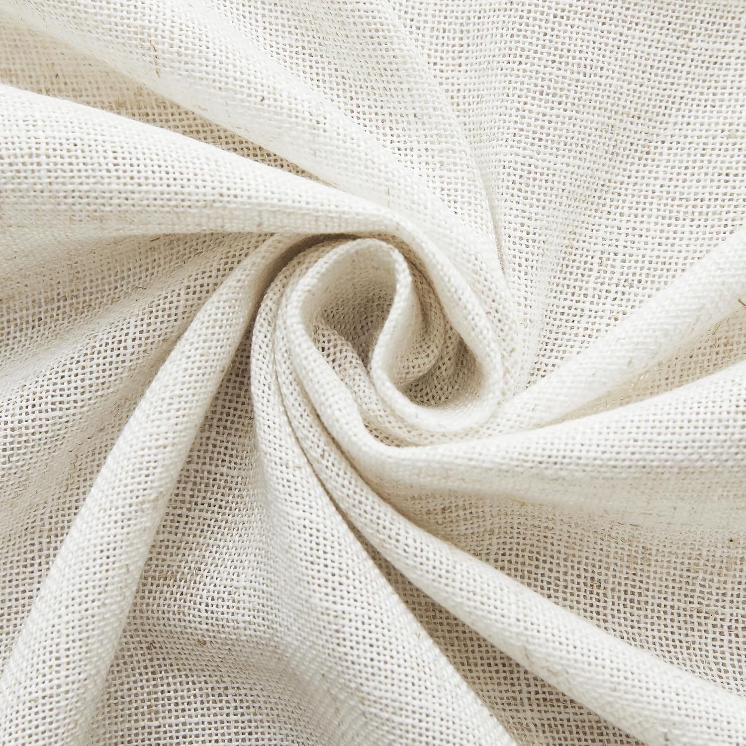 RYB HOME Linen Sheer Curtains - Linen Textured Semi Sheer Curtains for Kids Nursery Bedroom Living Room Window