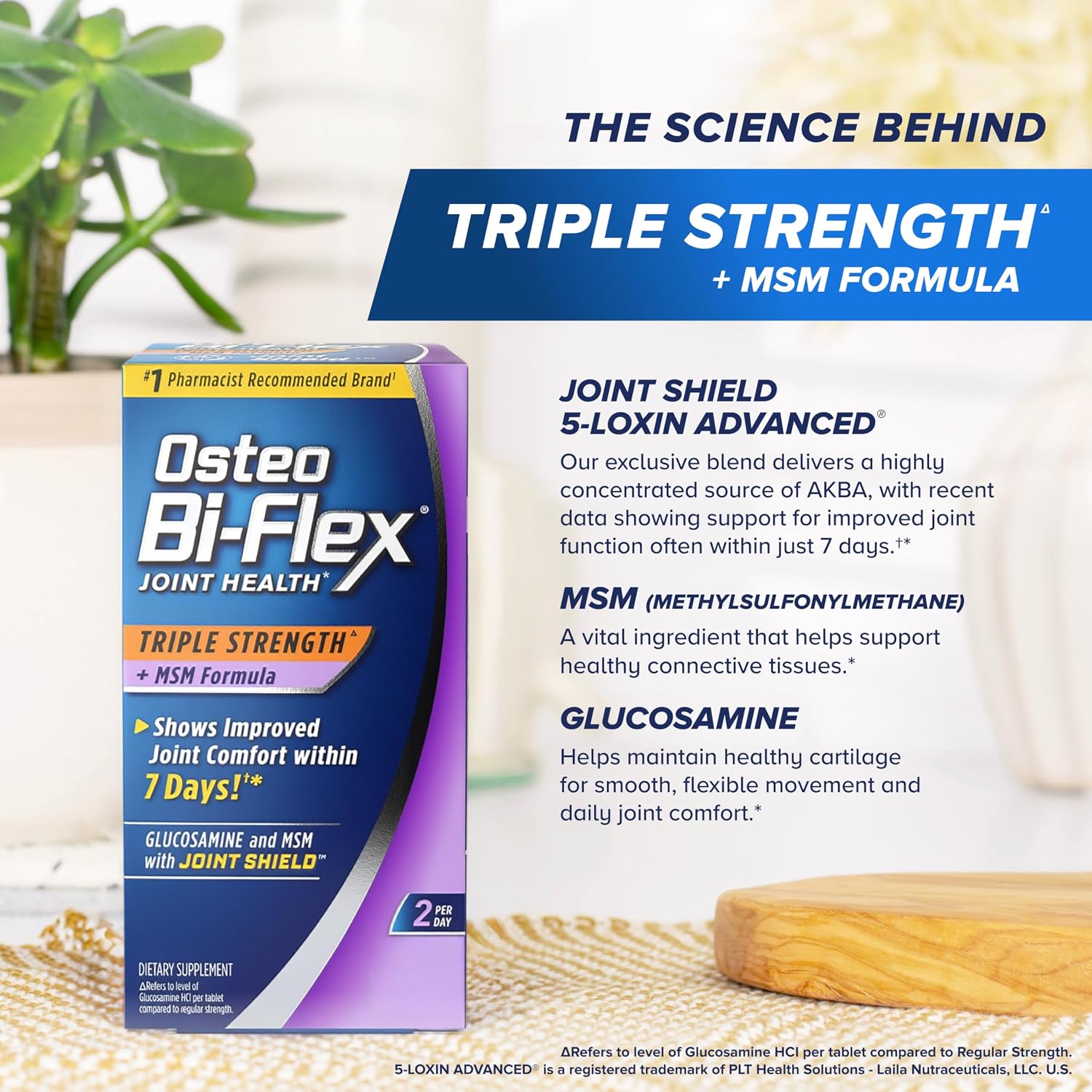 Osteo Bi-Flex Triple Strength Glucosamine Supplement with MSM, 80 Count