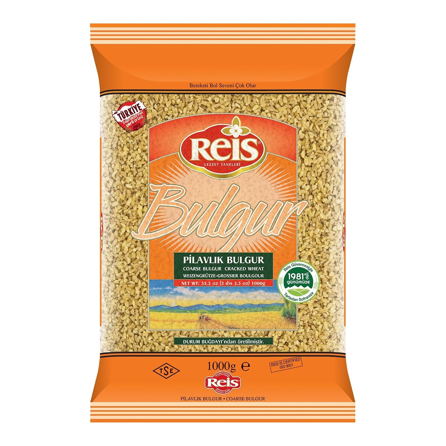 Reis Coarse Bulgur Wheat, Cereal Bag for Pilaf, Meal & Soups, 2.2 lb