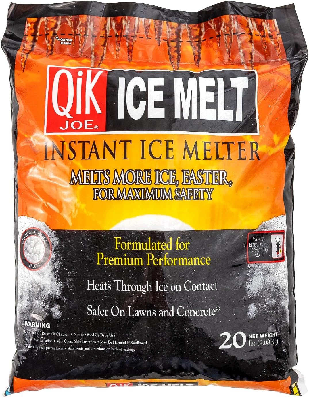 Calcium Chloride Ice Melt - 20 Lb Bag - Instant Snow and Ice Melt for Sidewalks, Driveways, Steps, Parking Lots, Concrete, Asphalt, and Other Surfaces