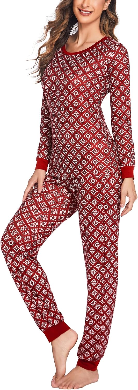 Ekouaer Womens Pajamas Sets Long Sleeve Tops with Jogger Pants