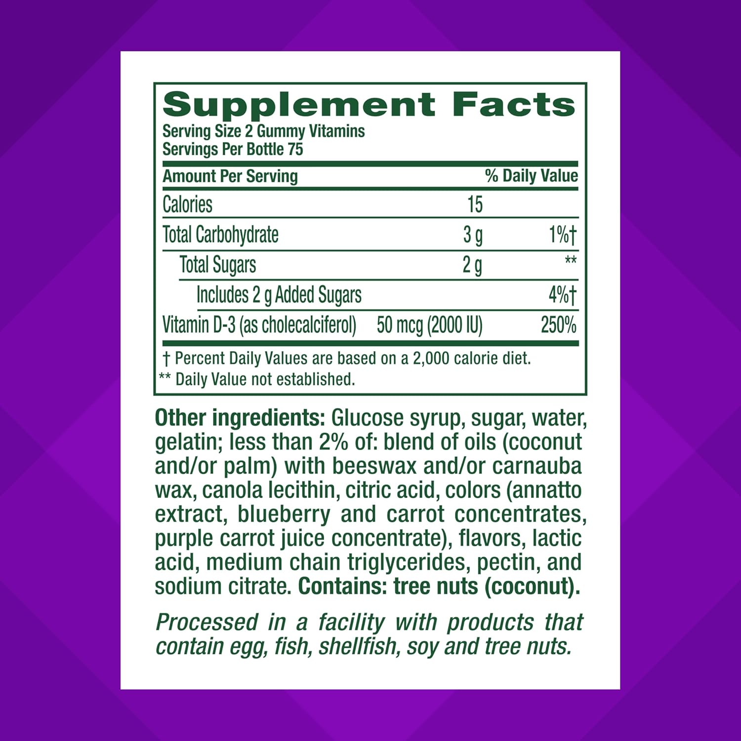 Vitafusion Vitamin D3 Gummies | 50 mcg | 150 Gummy Vitamins