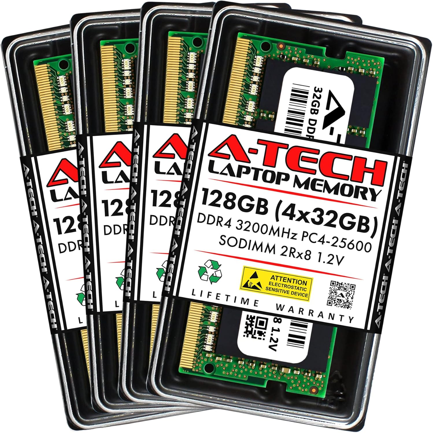A-Tech 8GB DDR4 3200 MHz SODIMM PC4-25600 (PC4-3200AA) CL22 Non-ECC Laptop RAM Memory Module