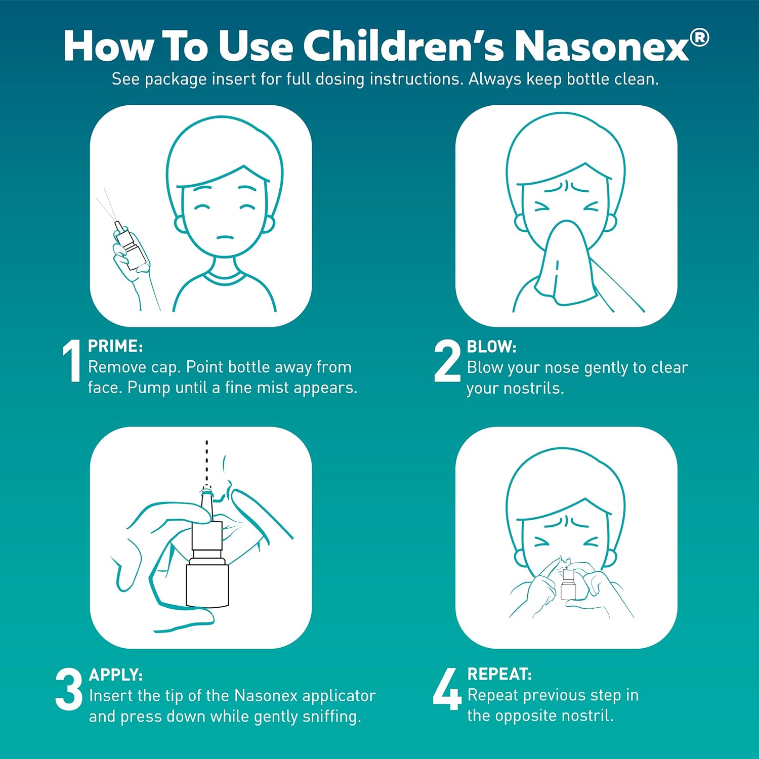 Nasonex Children's 24HR Allergy Nasal Spray, Non-Drowsy, Scent-Free Mist, Allergy Symptoms + Nasal Congestion, Full Prescription Strength, 60 Sprays
