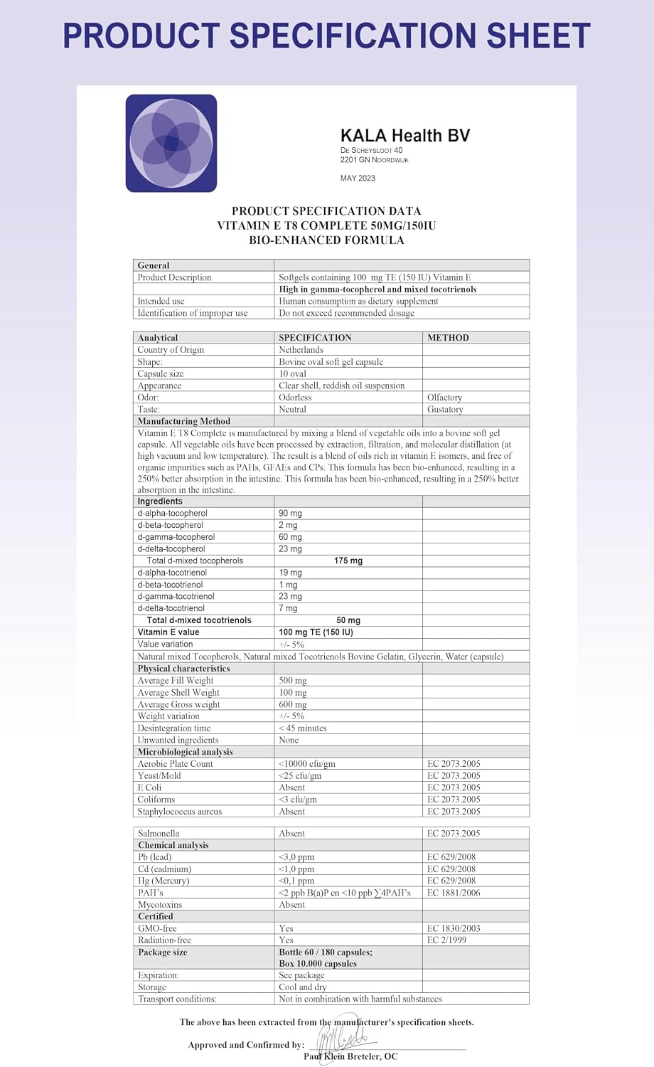 Unique Vegan Formula with All 8 Tocopherols and Tocotrienols Vitamin E – Contains no PAH’s, Heavy Metals