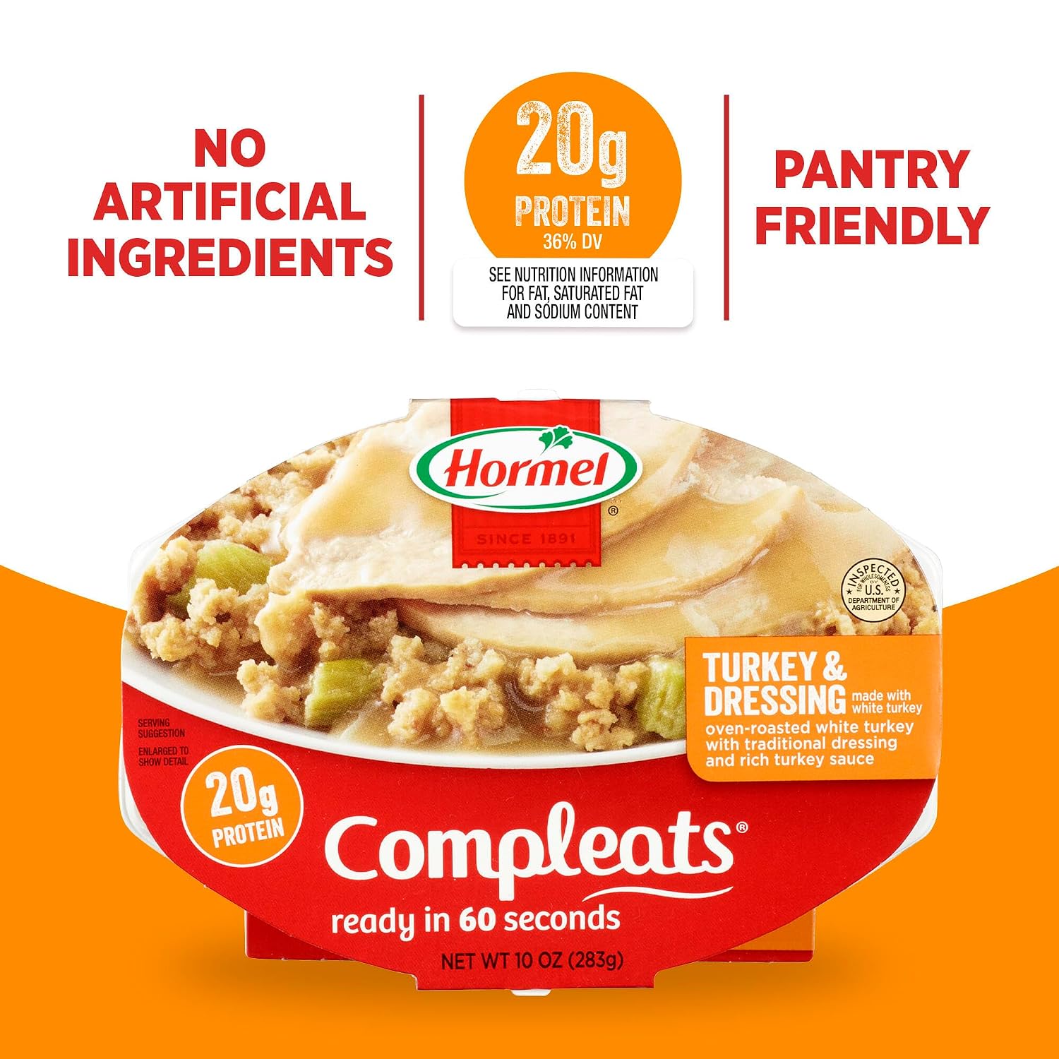 HORMEL COMPLEATS Turkey & Dressing Microwave Tray, 10 oz. (6 Pack)
