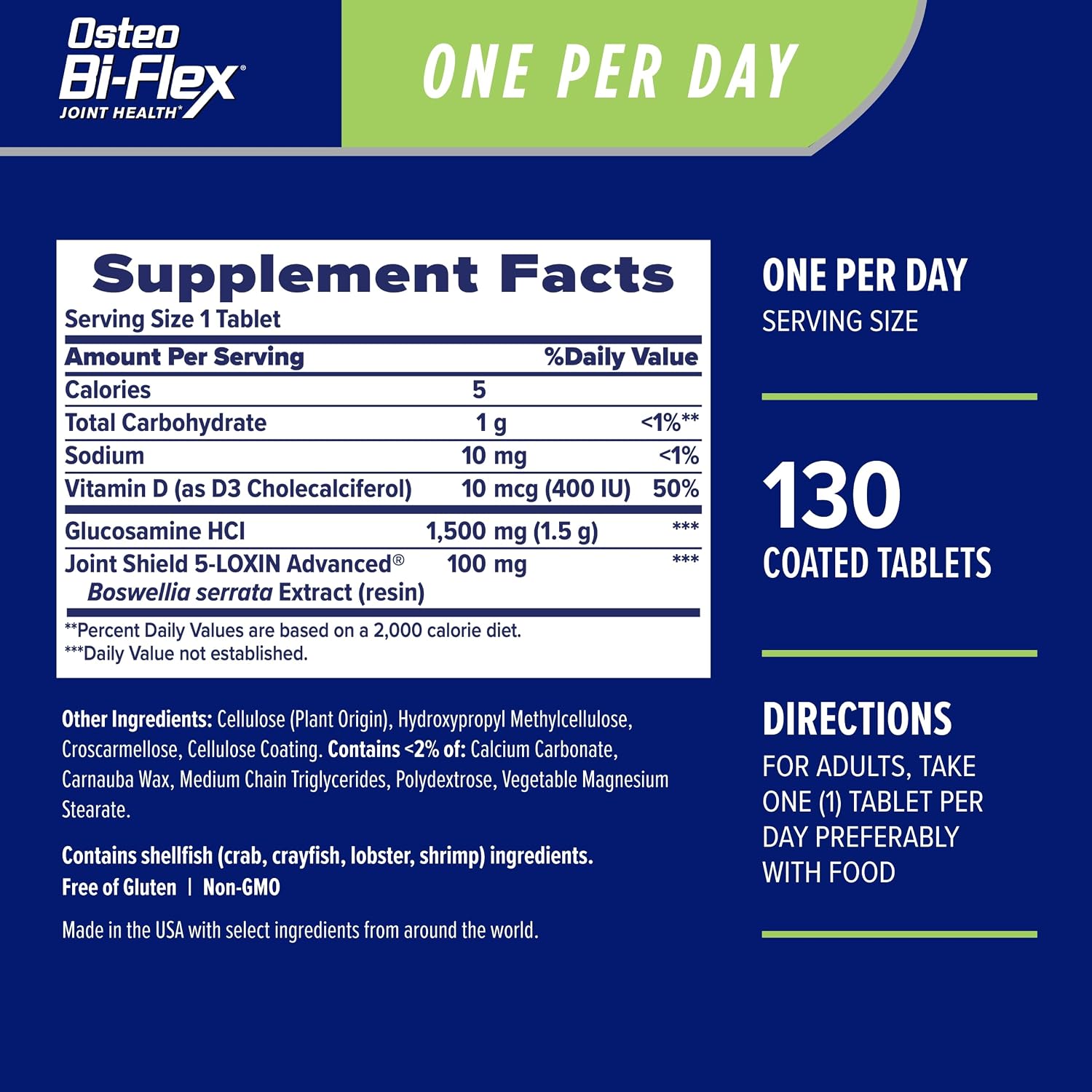 Osteo Bi-Flex One Per Day Vitamin D Supplement, 30 Coated Tablets | Improve Joint Function, Support Bone and Immune Health