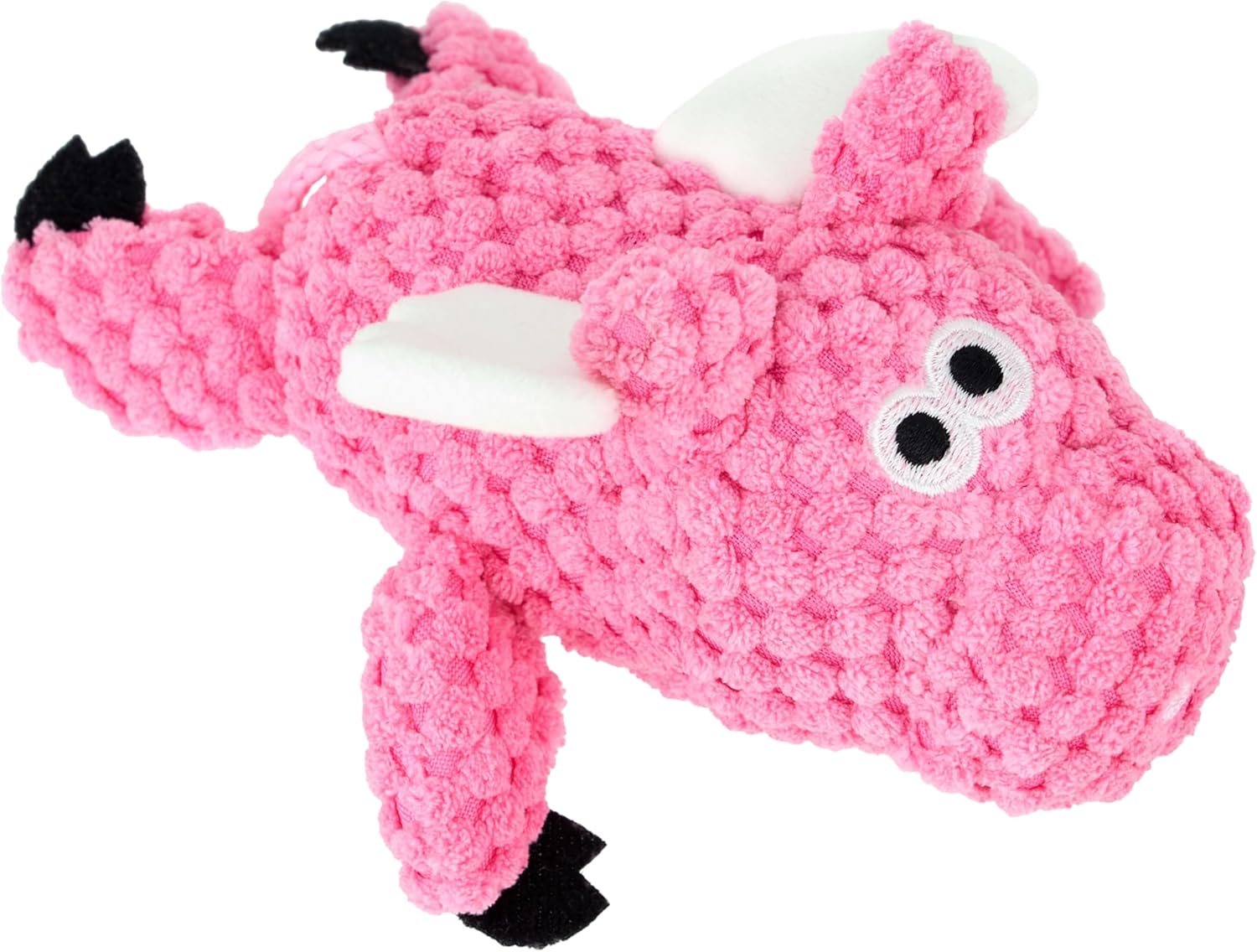 goDog Checkers Just for Me Skinny Cow Squeaky Plush Dog Toy, Chew Guard Technology - White, Mini