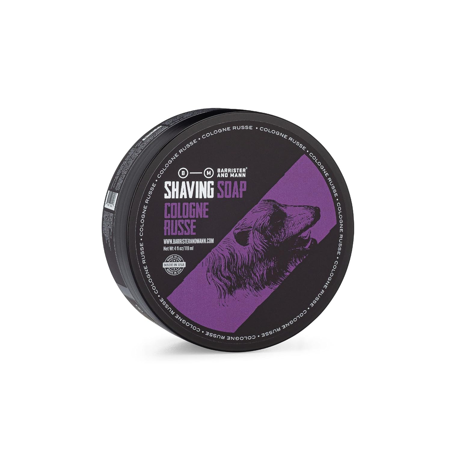 Barrister and Mann Shaving Soap | Luxury Dense, Rich & Creamy Lather Tallow Wet Shave Puck Notes of American Clary Sage, Bergamot, Lavender, Patchouli | Grooming Routine for Men 4 Oz (Cheshire)