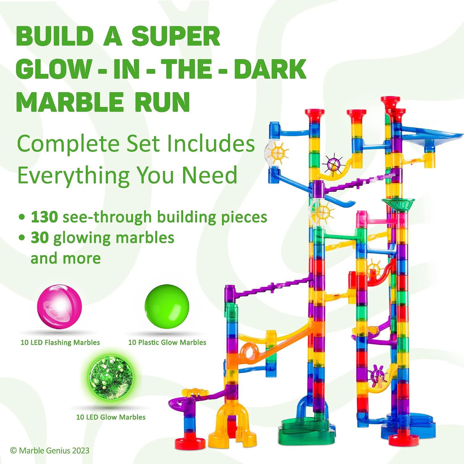 Marble Genius Space Theme Marble Run, 200 Pieces, STEM Toy