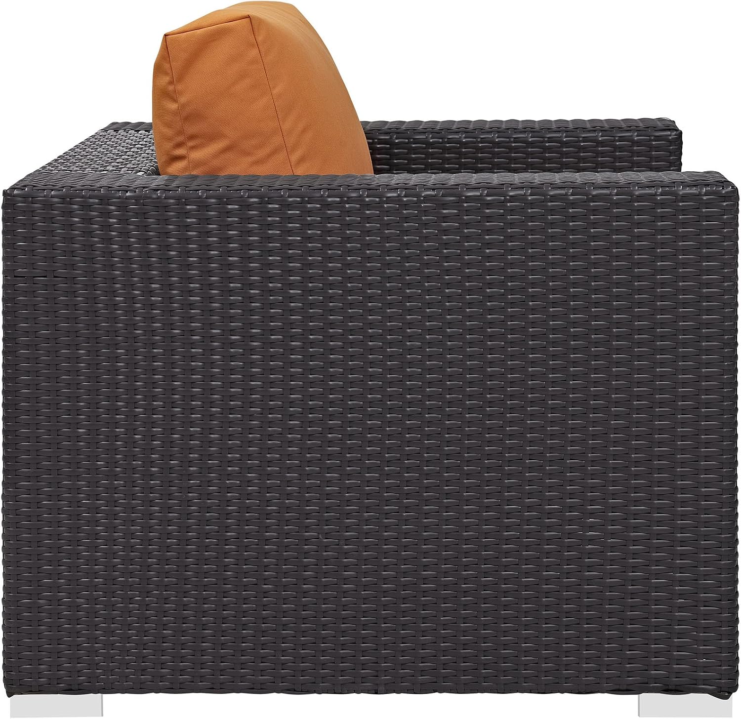 Modway Convene Wicker Rattan Outdoor Patio Loveseat in Espresso White