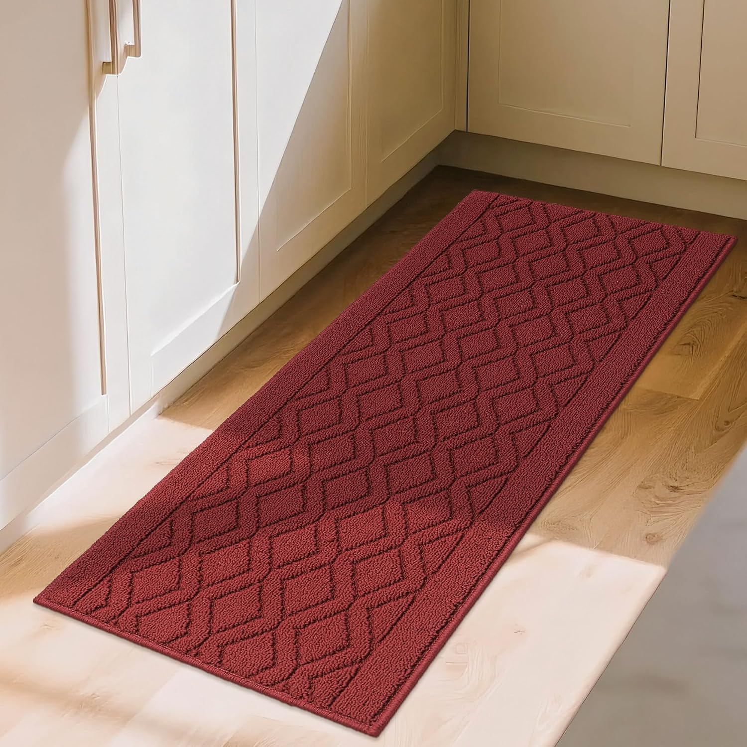 COSY HOMEER 48x20Inch/30X20Inch Kitchen Rug Mats,Grey