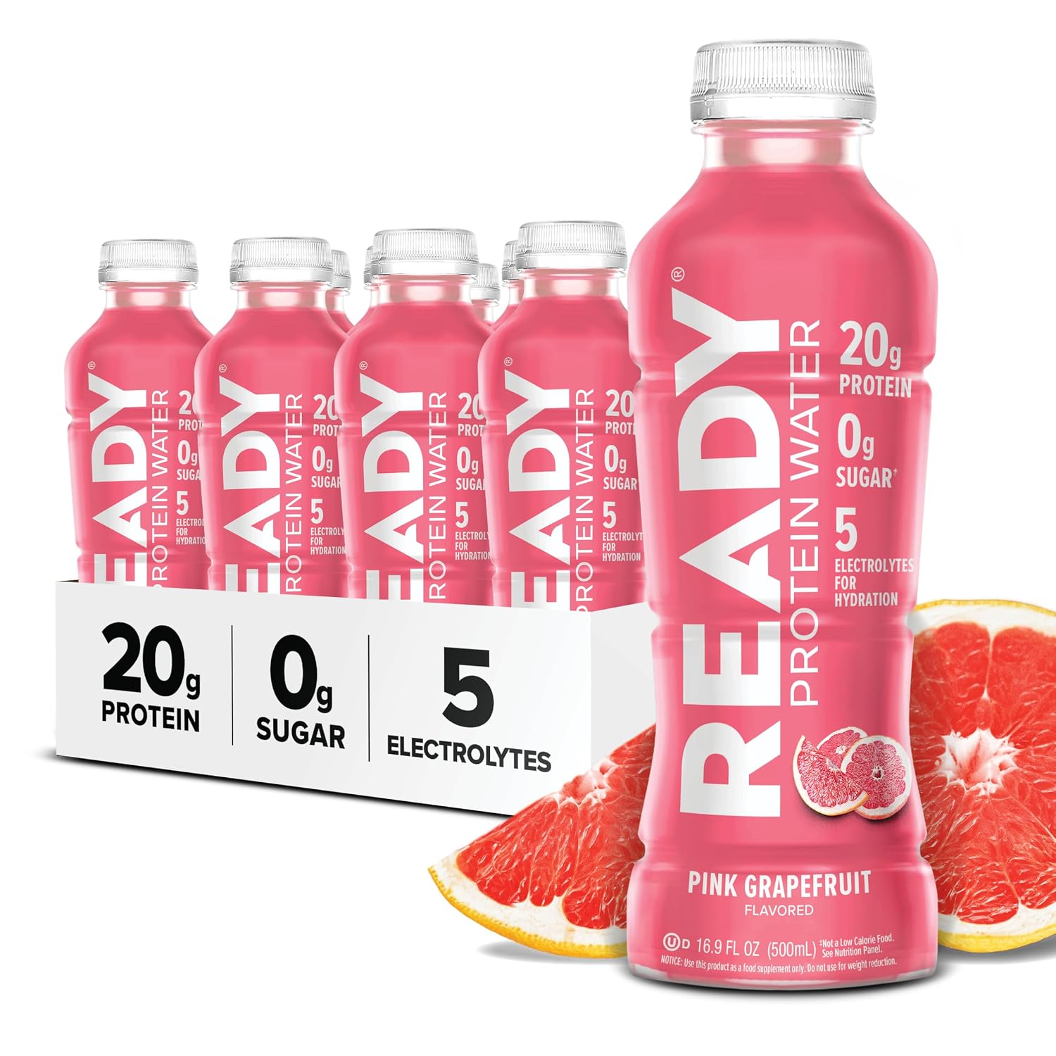 Ready Clear Protein Water, Blueberry, 20g Whey Protein Isolate, 12 Pack
