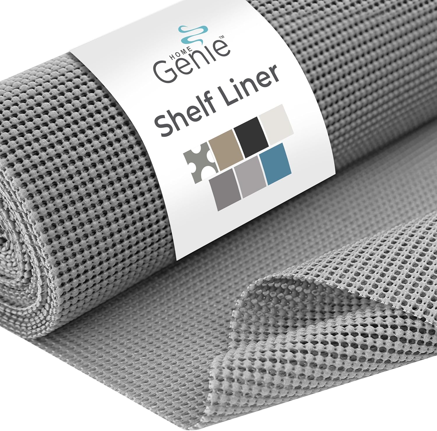 HOME GENIE Shelf Drawer and Cabinet Liner, Non Adhesive, 12x20 Soft Gray