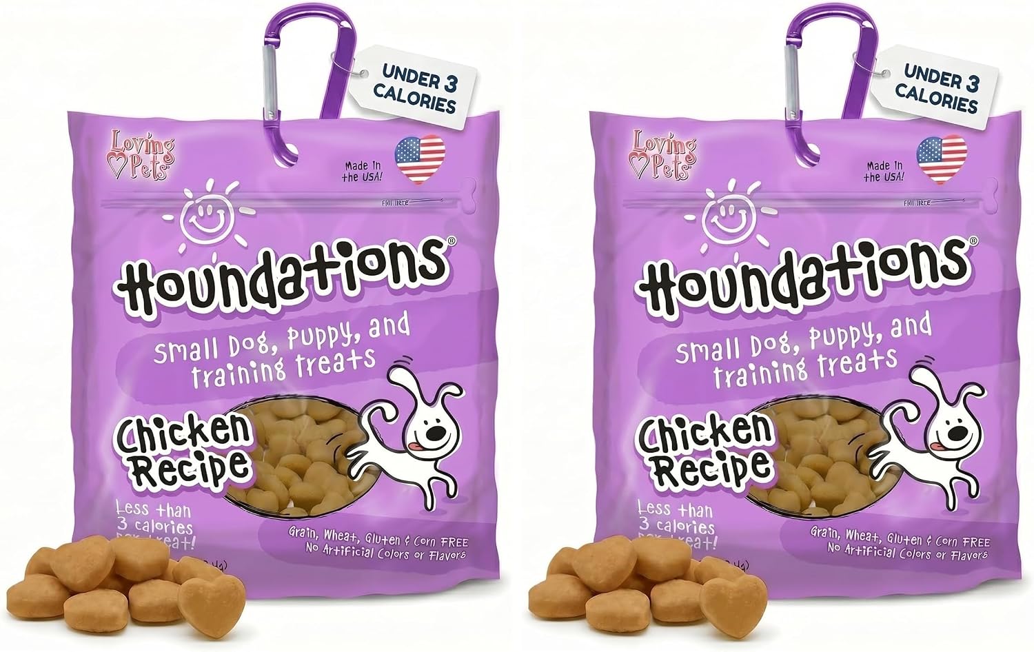 Loving Pets Houndations Chicken Dog Training Treats | All Natural | 2.6 Calories Per Treat | Grain-Free, Wheat-Free, Gluten-Free & Corn-Free | for Small Dogs & Puppies, 4 oz