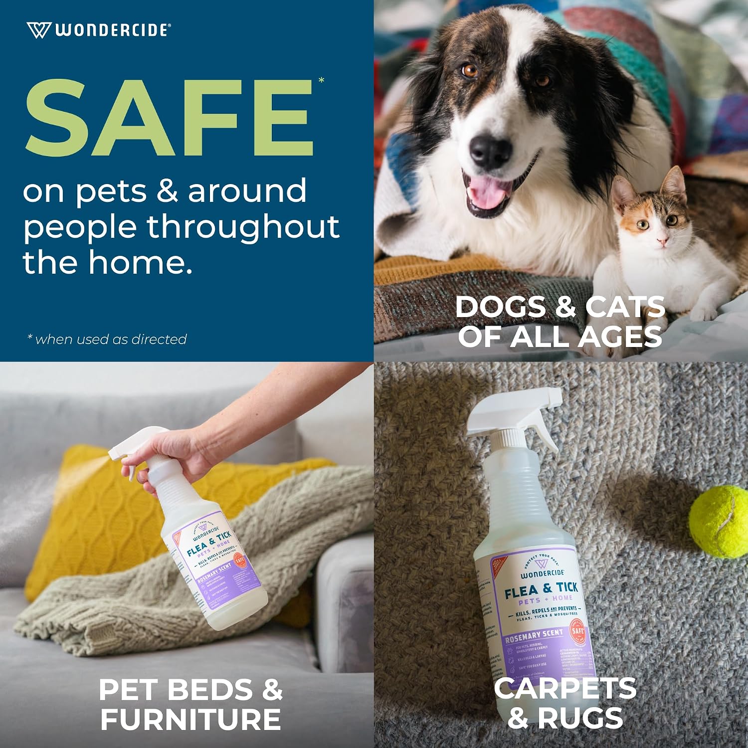 Wondercide Flea Tick & Mosquito Spray for Pets & Home - Cedarwood 16 fl oz | With Natural Essential Oils - Killer, Control, Prevention, Treatment of Fleas & Ticks for Dogs and Cats - Pet & Family Safe