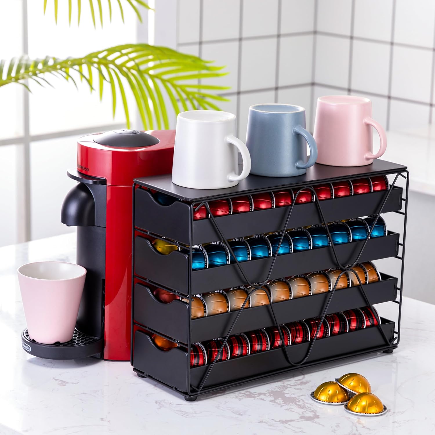 FlagShip Nespresso Vertuo Pod Holder 60 Large Pods Capacity 3 Tier