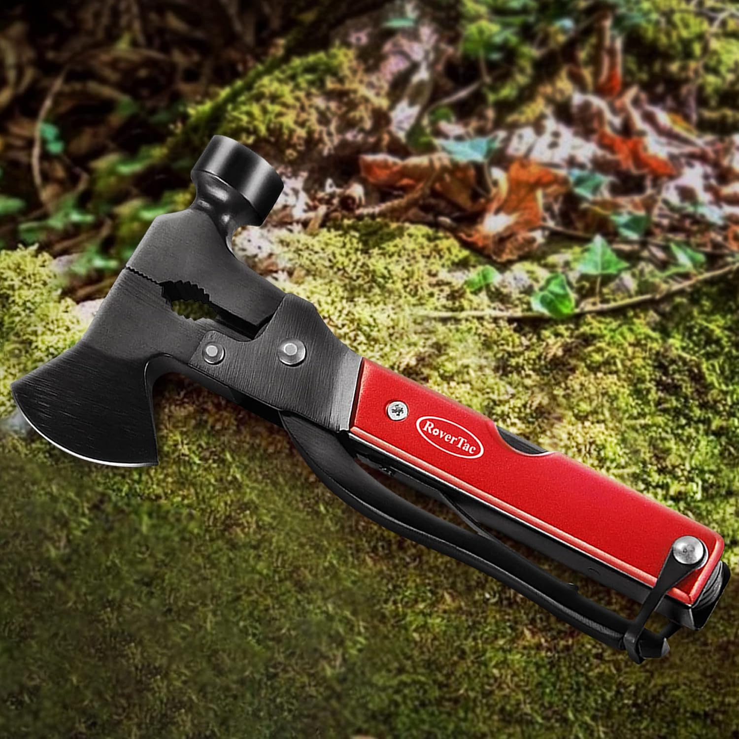 14-in-1 Multitool Camping Axe Hatchet – Essential Camping Gear with Knife, Hammer, Saw, Bottle Opener