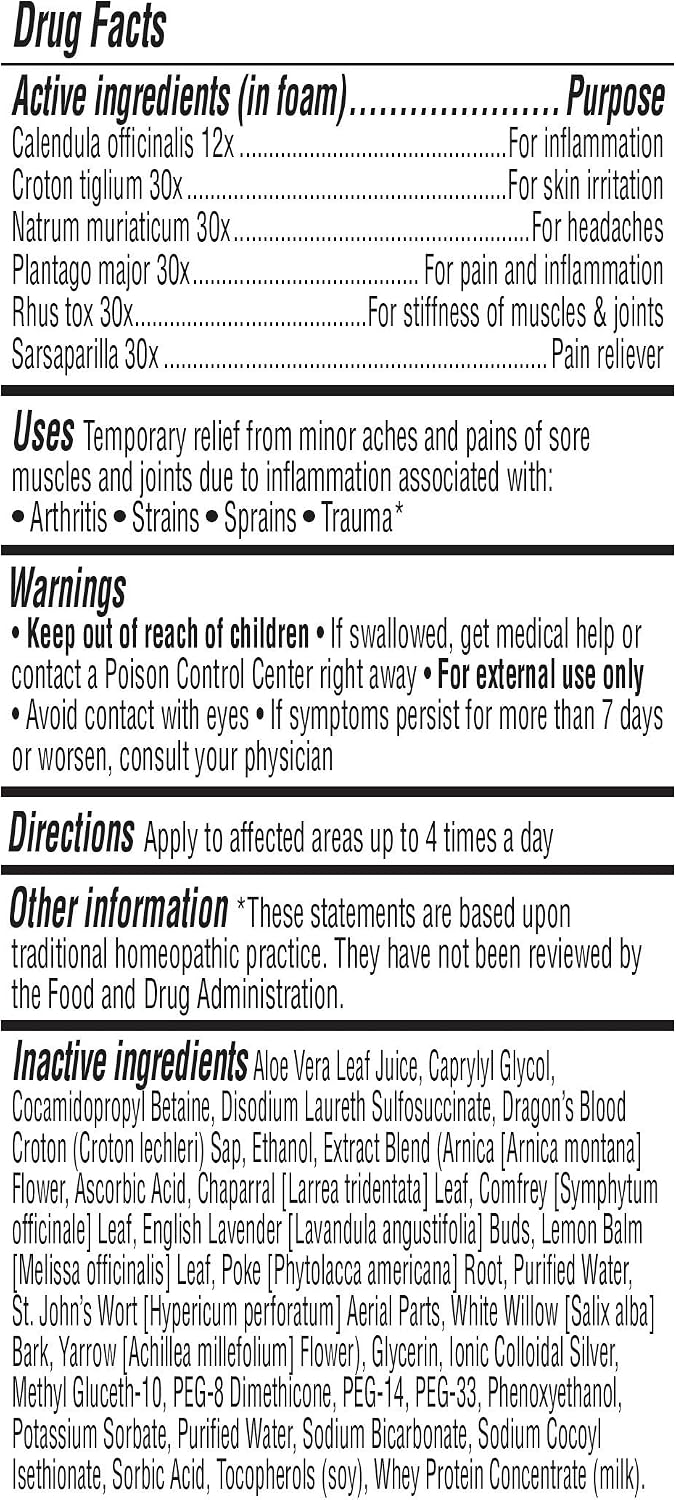 MagniLife Pain & Inflammation Relief Foam, 4 oz, Non-Greasy Pain Reliever for Muscle, Joint, Knee, Hip, Back, Foot, Helps Ease Stiffness, Soreness