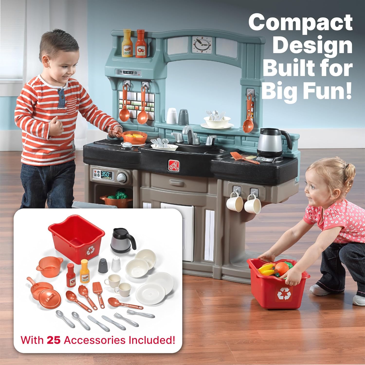 Step2 Best Chefs Kids Kitchen Playset, Indoor/Outdoor Kitchenette, Interactive Play with Lights and Sounds, Made of Durable Plastic