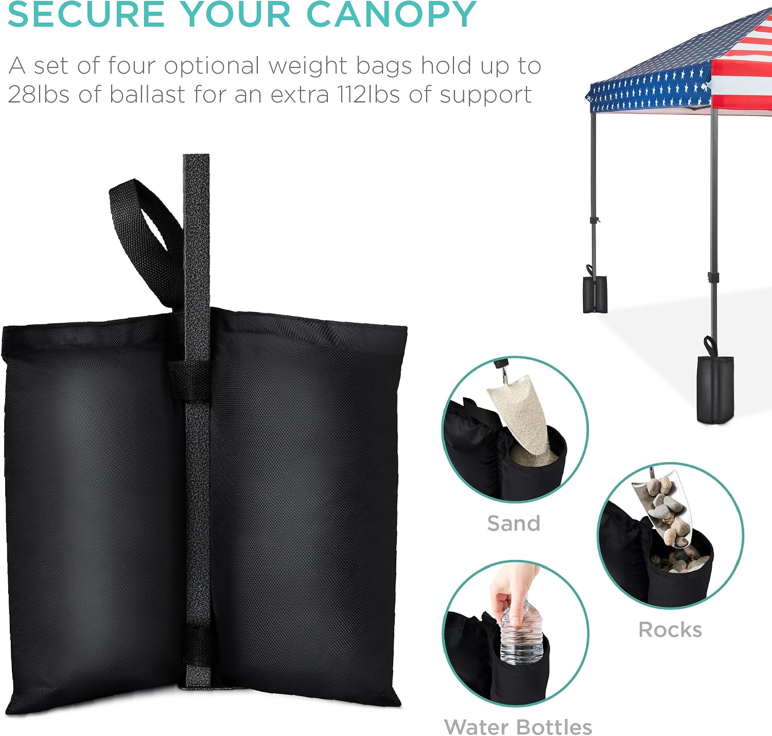 Best Choice Products 10x10ft Pop Up Canopy Tent, Outdoor Shade, 1 Person 1 Minute Set Up, Carry Case, 4 Weight Bags - White