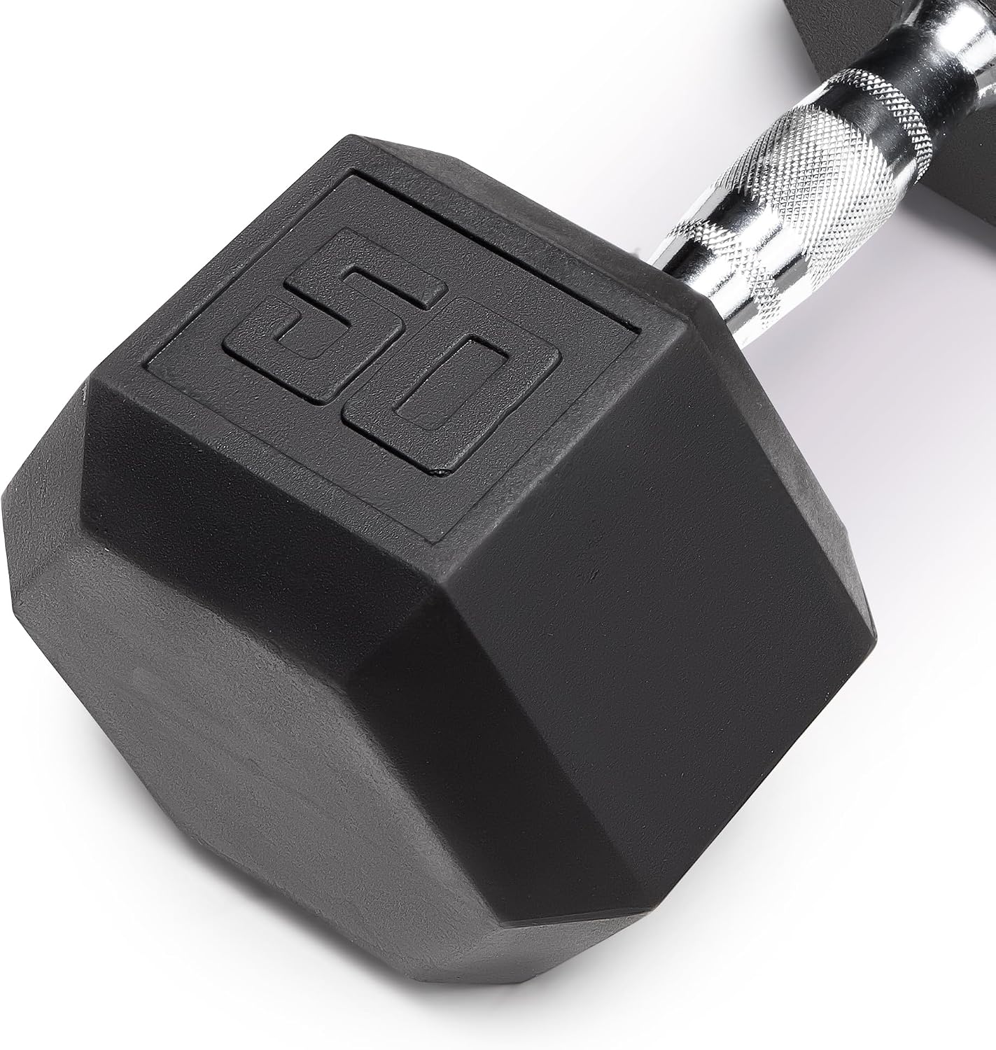 Marcy Classic Rubber Hex Dumbbell with Knurled Grip for Strength Training and Bodybuilding, 5lb - 50lb Single Dumbbell for Exercise & Fitness, Sold Individually
