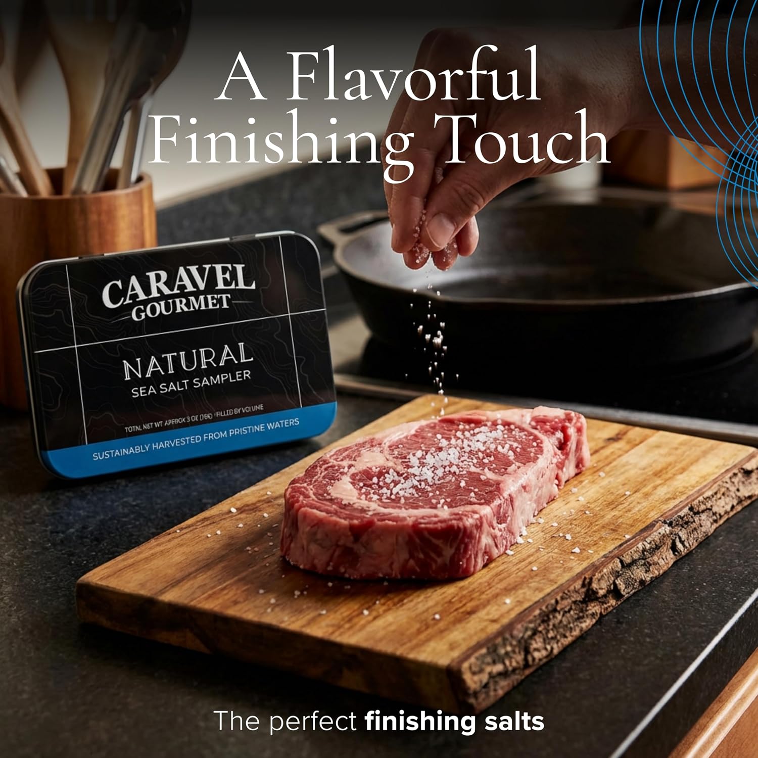 Caravel Gourmet Smoked Sea Salt Sampler, 6-Flavor Grilling Salts, 0.5 oz | Grilling & cooking salts bundle, finishing salt & spice variety pack gift for special occasions