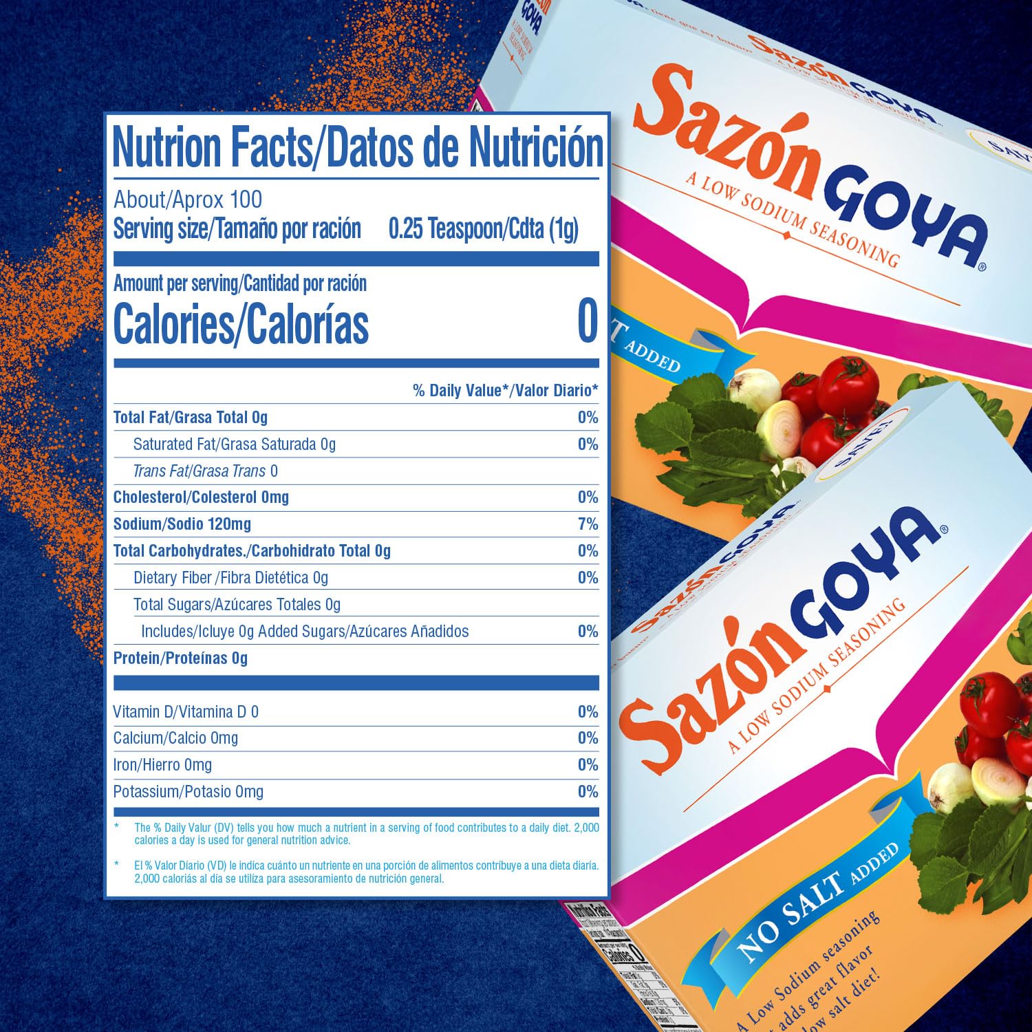 Goya Foods Sazón Seasoning Natural & Complete, No Salt, 3.52 Ounce (Pack of 18)