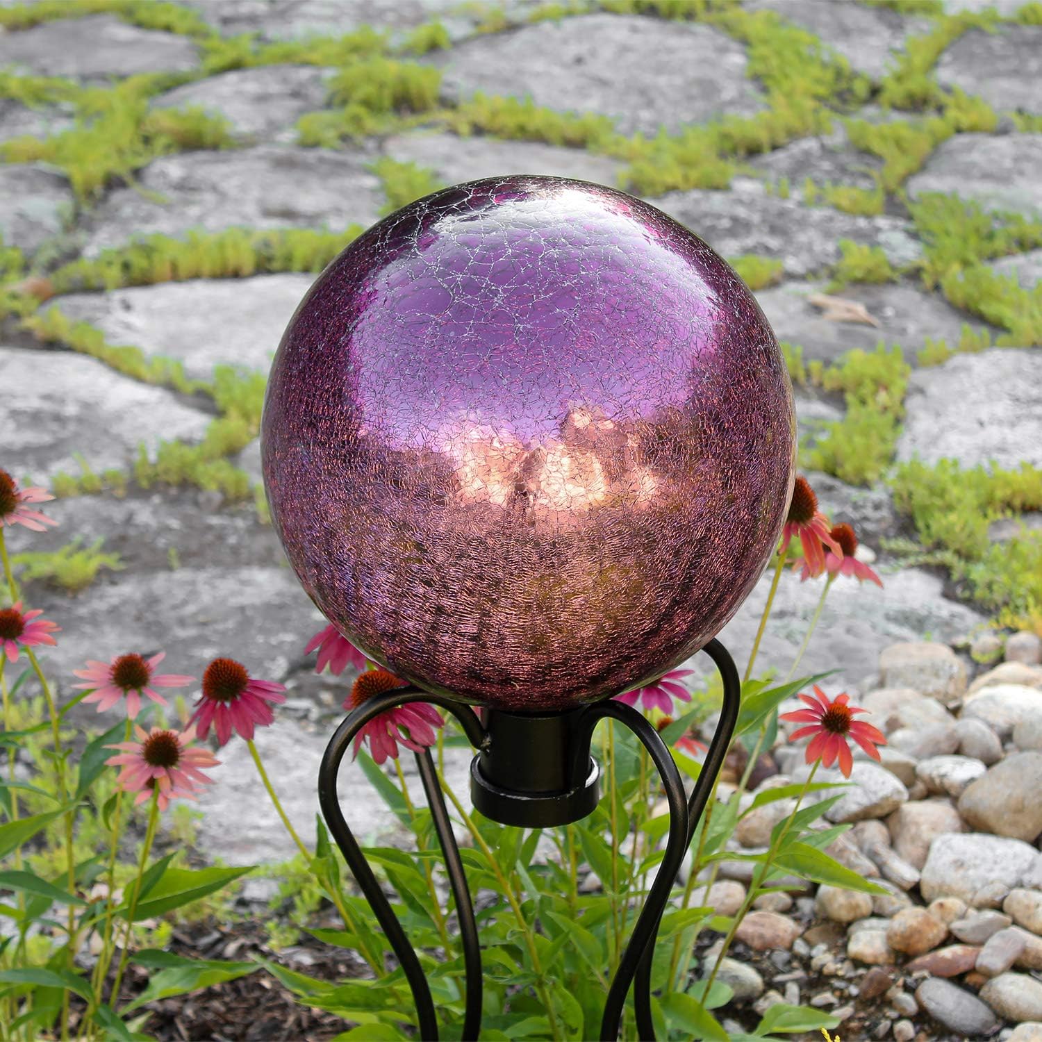 Achla Designs G10-FG-C Gazing, Fern Green 10 inch Glass Garden Globe Ball Sphere, 10