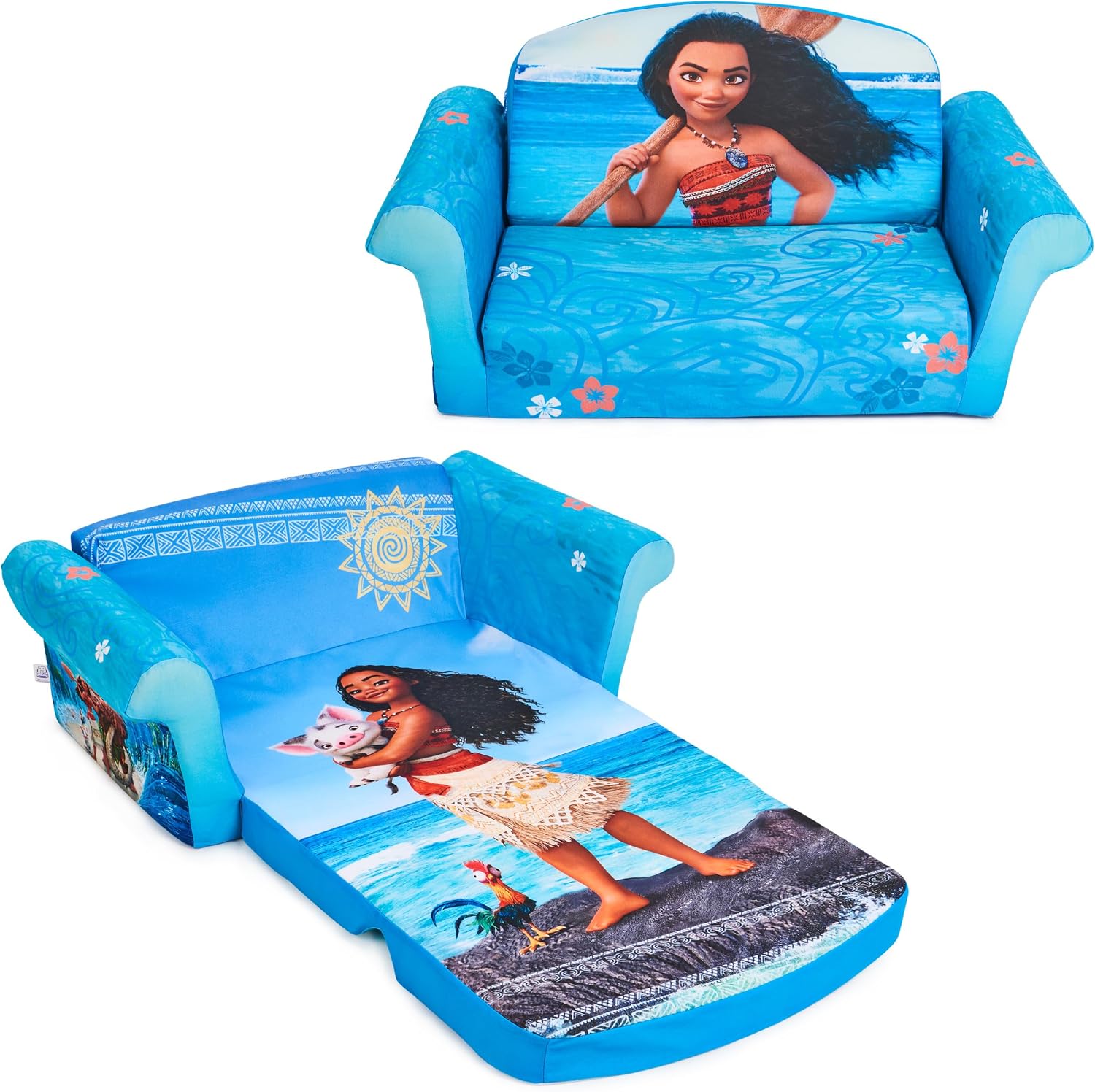 Marshmallow Furniture, Children's 2 in 1 Flip Open Foam Sofa, Minnie Mouse, by Spin Master | Pullout Foam Sleeper for Folding Lounging, Sitting, and Napping for Toddlers & Kids, Bedroom and Playroom Use