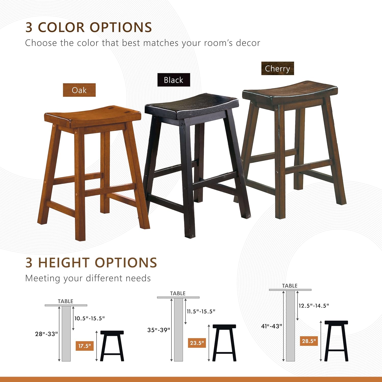 Homelegance Saddleback 24-Inch Height Barstool, Cherry, Set of 2