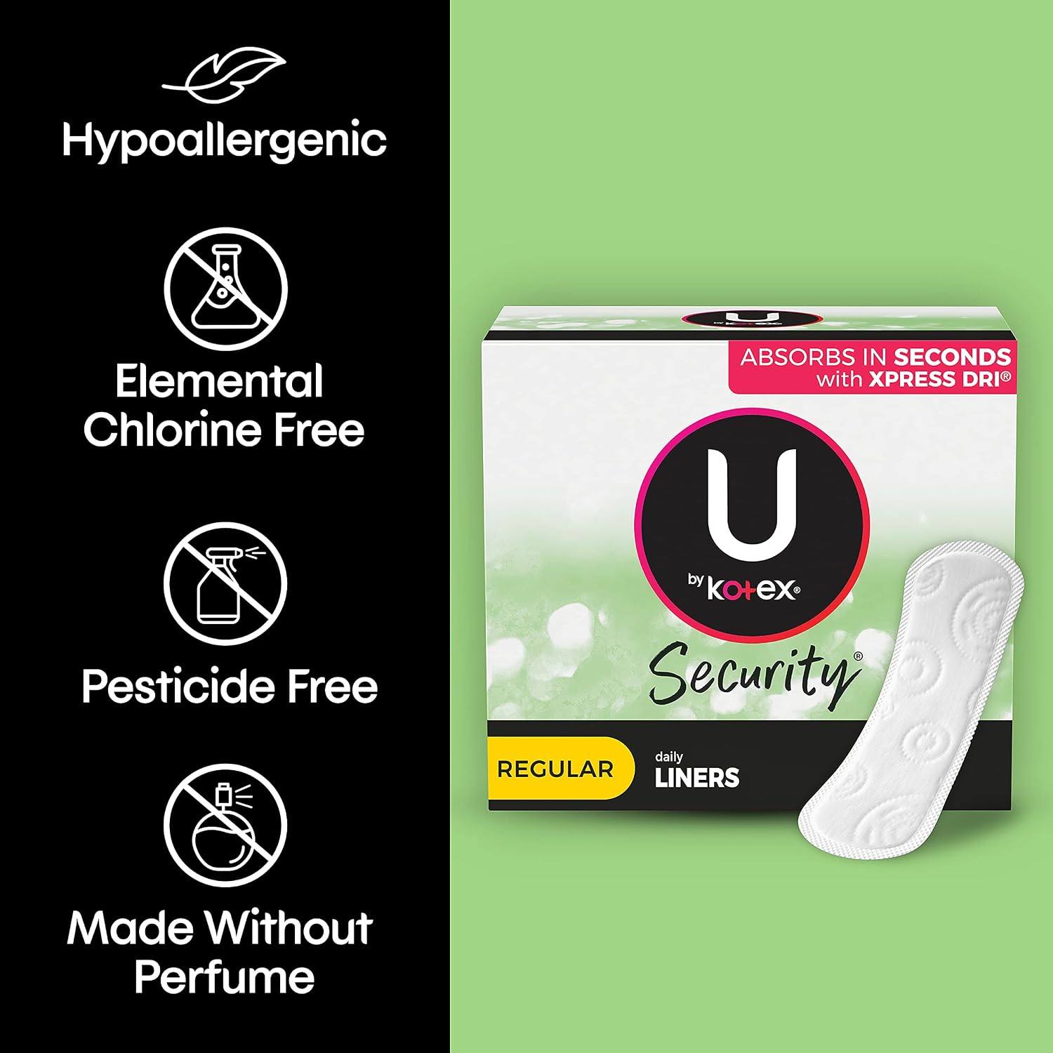 U by Kotex Lightdays Panty Liners, Regular, 129 Count