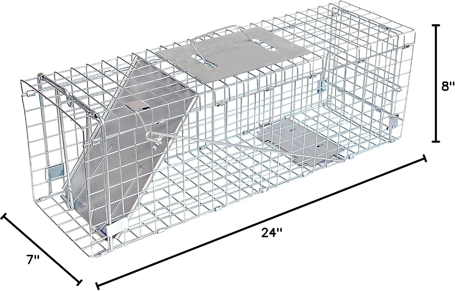 JT Eaton Answer Humane Live Catch Trap for Coyotes & Large Pests | Heavy-Duty Cage Trap; Catches Coyotes, Foxes, and Armadillos; Galvanized Wire; Humane Catch and Release
