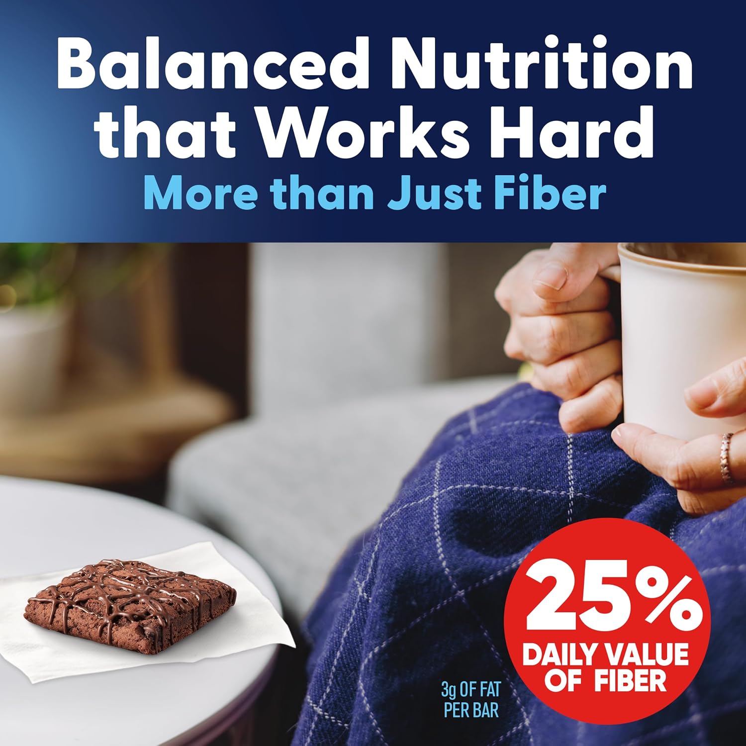 Fiber One 70 Calorie Chocolate Fudge Brownies, Mega Pack, 18 ct, 16 oz | 26% Daily Value of Fiber per Bar, 70 Calories & 2g Sugar, 5g Net Carbs, Bulk Pack for Office or Pantry Stocking