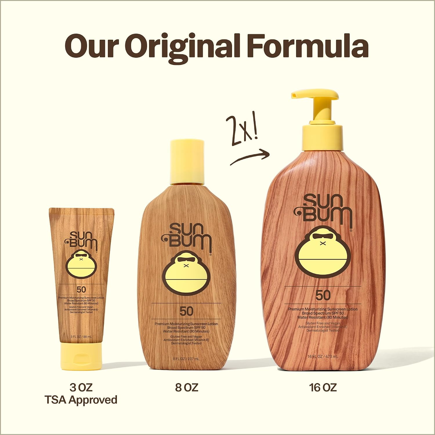 Sun Bum Original SPF 50 Sunscreen Body Lotion - 8 oz | Broad Spectrum Moisturizing Sunscreen with Vitamin E, Hawaii 104 Act Compliant (Made without Octinoxate & Oxybenzone)