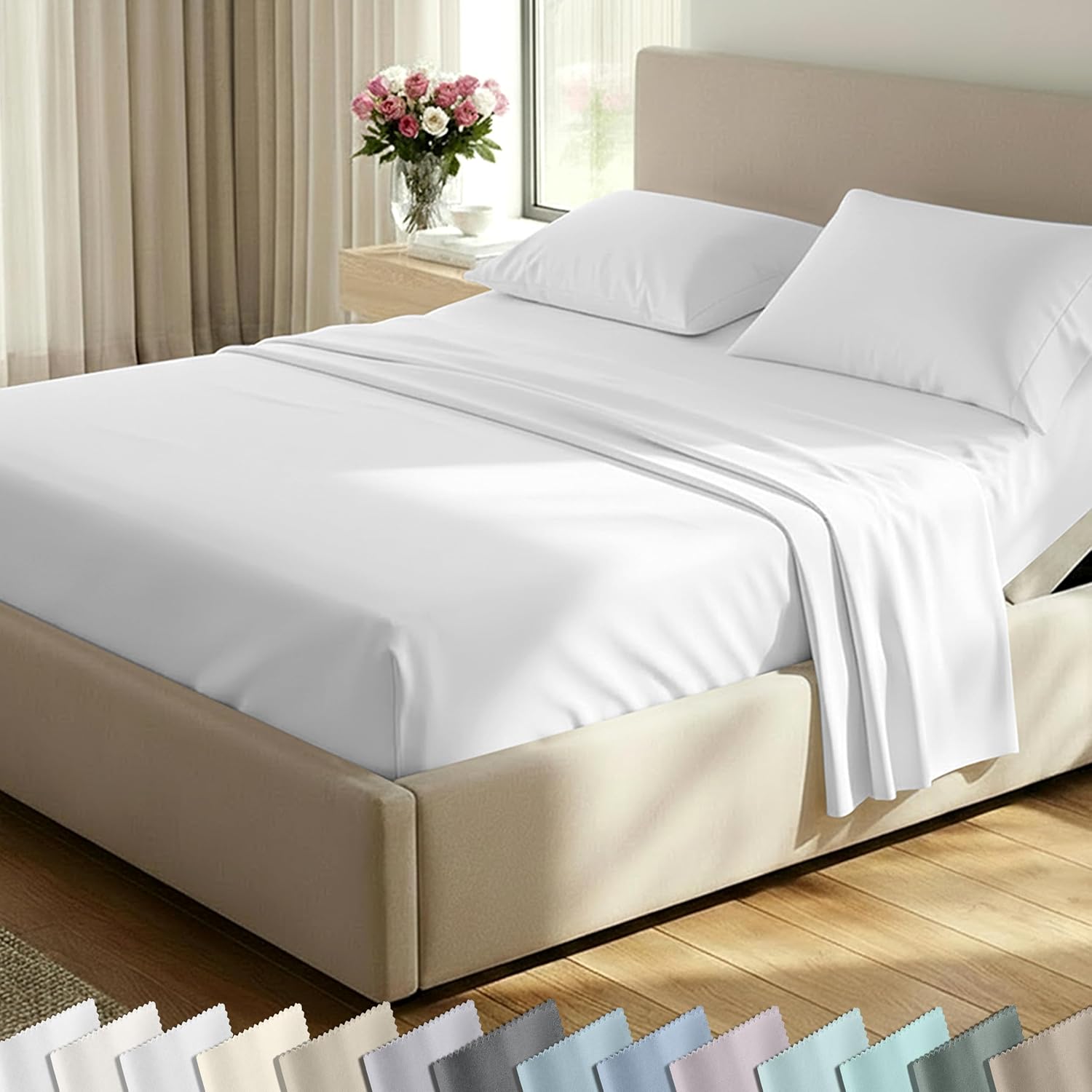 California Design Den Luxury 600 Thread Count Full Size Sheet Sets, Seafoam | 100% Cotton Sateen Backed by Good Housekeeping Seal, Soft & Smooth, 16" Deep Pocket, All-Around Elastic, Durable, Easy Care