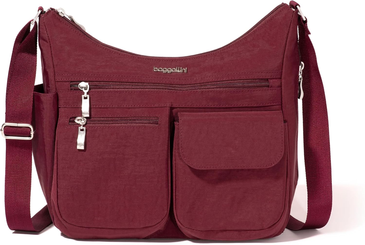 Baggallini womens Everywhere Bagg Crossbody Women 11x9 Lightweight Nylon Hobo Water-resistant Travel Bag W/Rfid