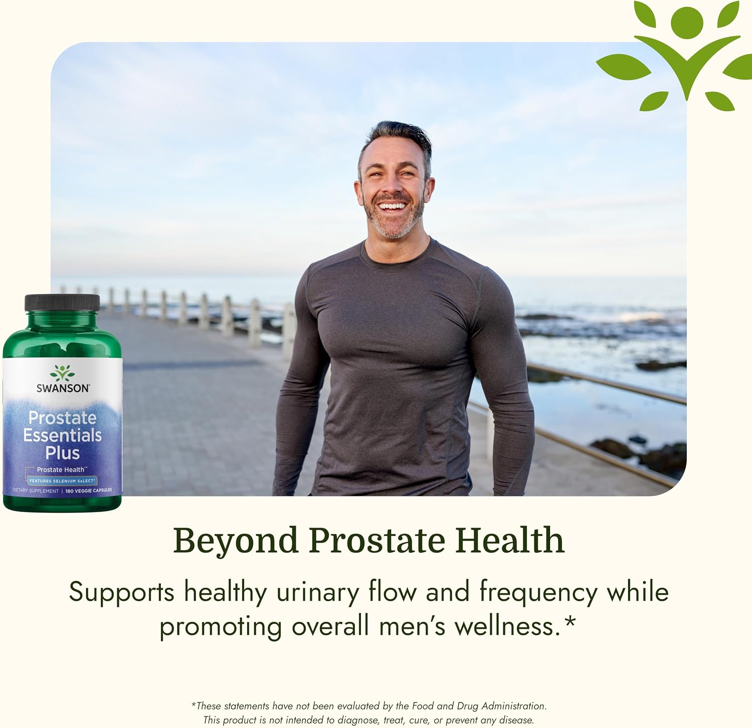 Swanson Prostate Essentials Plus Herbal Supplement for Men Over 40 Seeking Urinary and Prostate Health (180 Veggie Capsules)