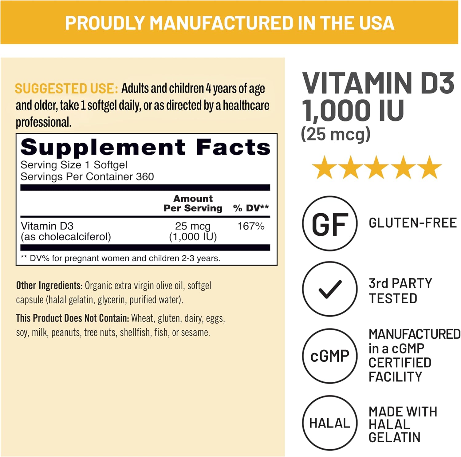 NatureWise Vitamin D3 5000IU Supplement, Immune Support, 360 Mini Softgels