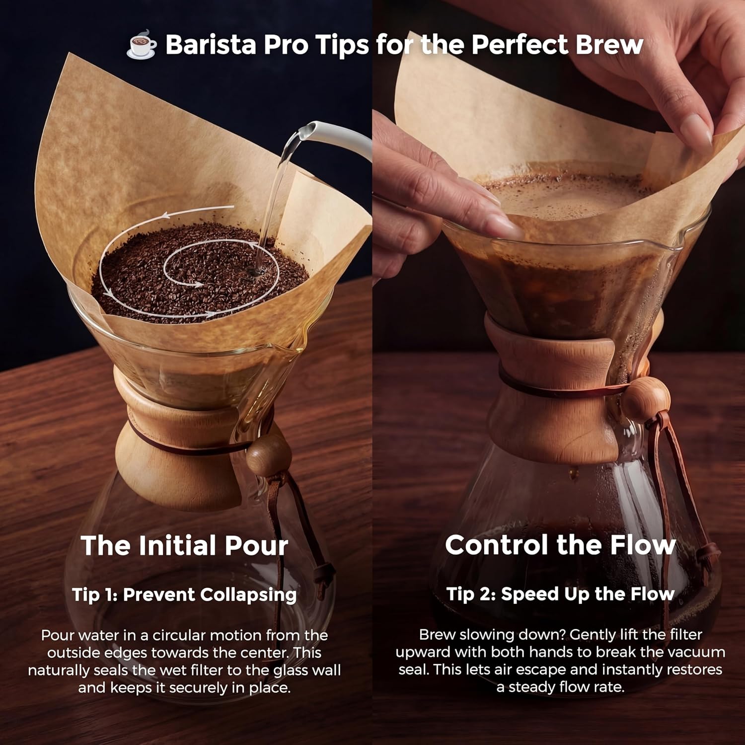 AGOGO Pour Over Coffee Maker Set, 34oz Classic Style, 304 Stainless Filter | Barista kit for home kitchen, Cafe, Camping & Office; 20oz-40oz Classic, Slim, Diamond styles; Includes brush & towel.