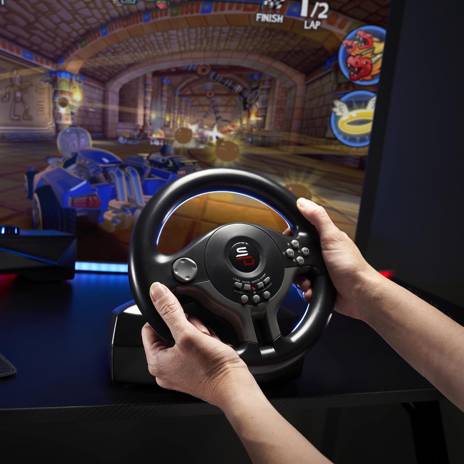 SUBSONIC Racing SV250 Gaming Steering Wheel Switch 2, PS4, Xbox & PC – 180°