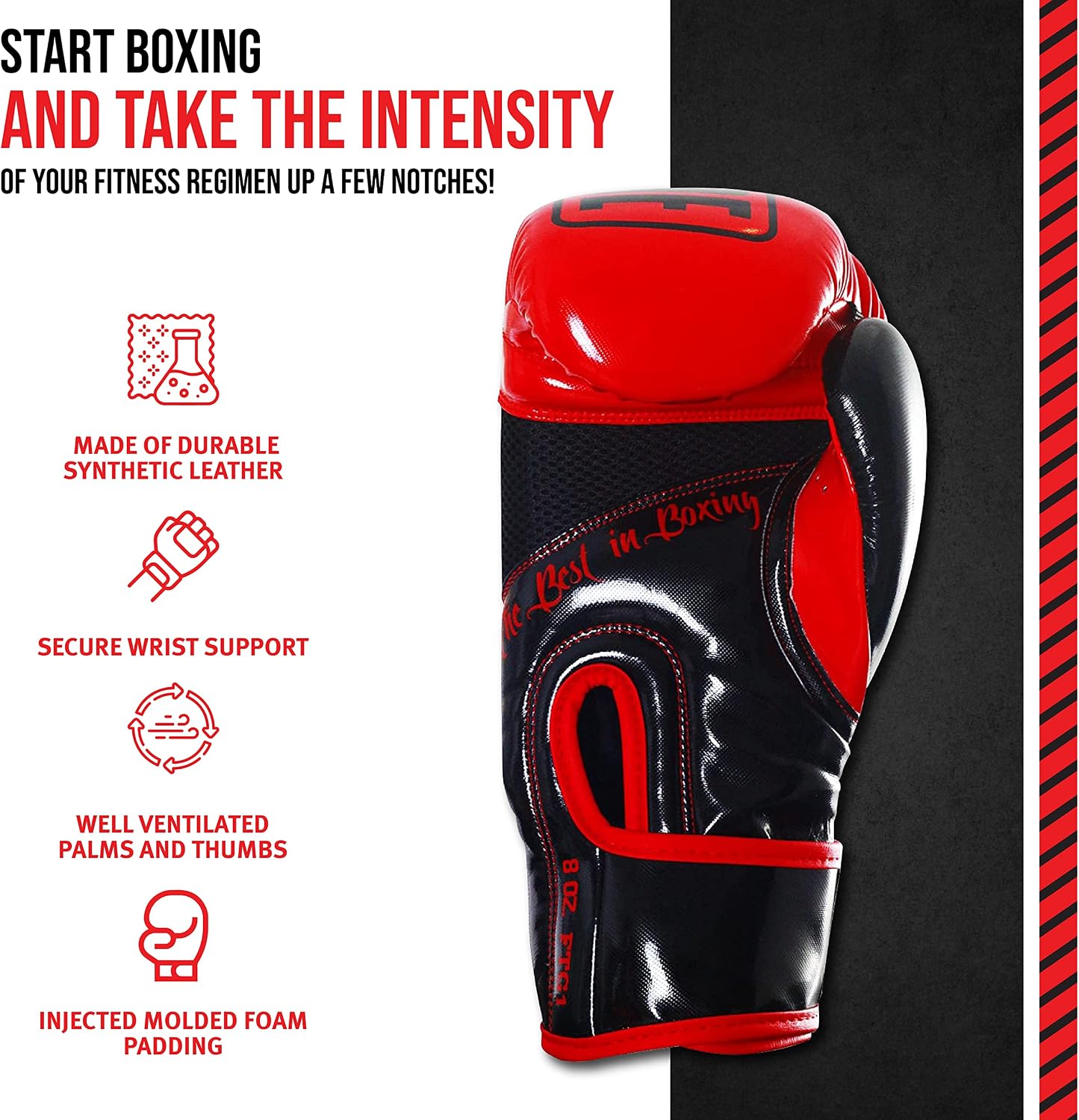 Ringside Apex Bag Gloves, IMF-Tech Boxing Gloves with Secure Wrist Support, Synthetic Boxing Gloves for Men and Women