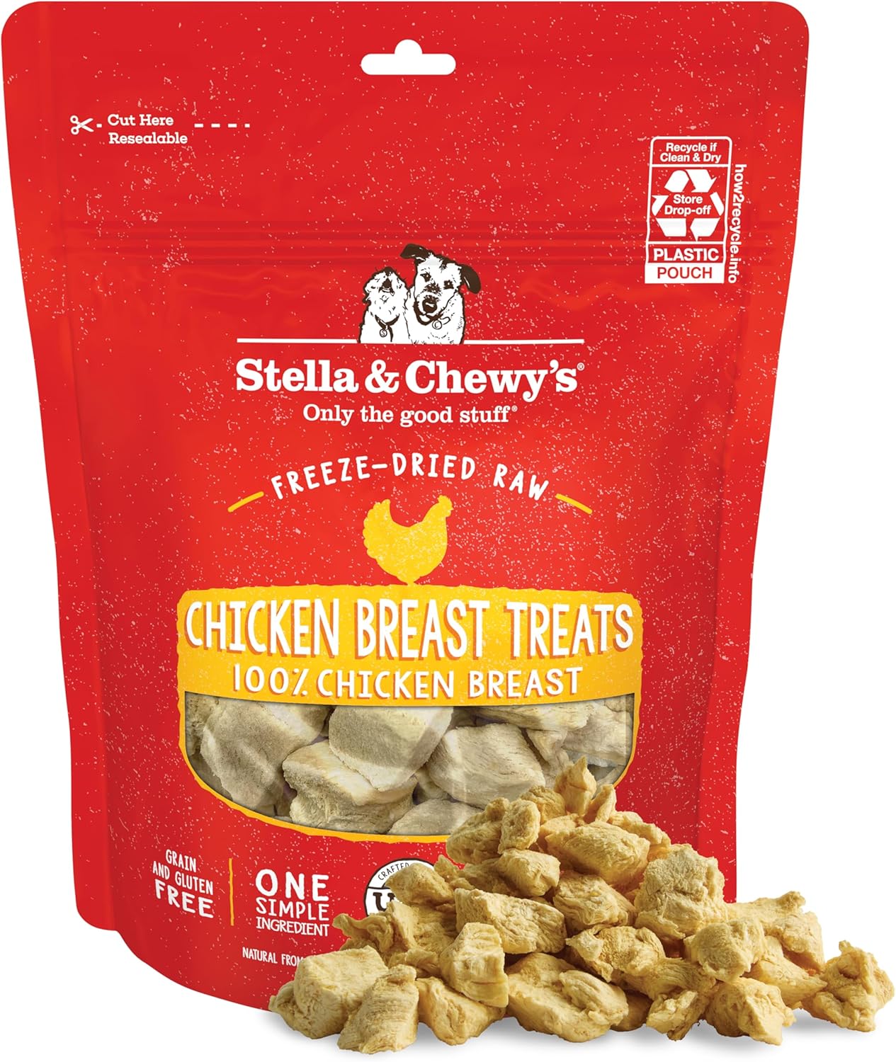 Stella & Chewy's Freeze-Dried Raw Lamb Heart Dog Treats - Single Ingredient, No Additives - Premium Training Treats - Perfect For Picky Eaters - 3oz Bag