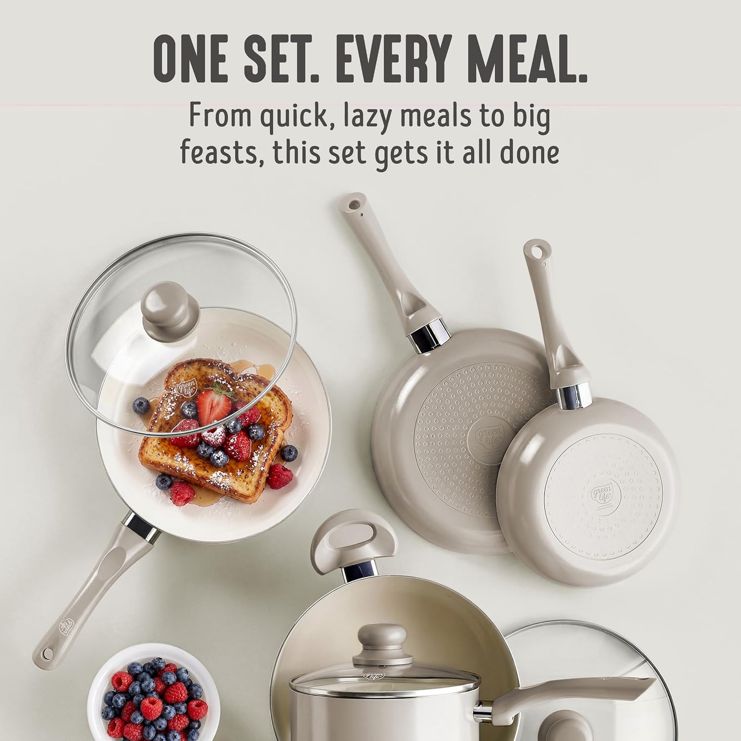 GreenLife 16 Piece Ceramic Nonstick Pots & Pans Cookware Set, Turquoise | PFAS-Free Ceramic Nonstick, Stockpot, Frying Pans, Saucepans, Sauté Pan, Stay-Cool Handles, Dishwasher & Oven Safe up to 350F